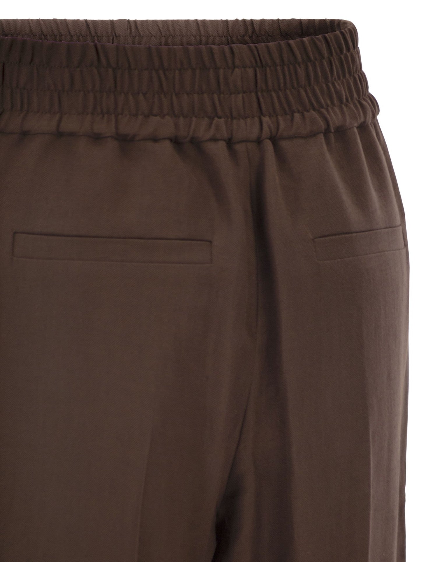 Brunello Cucinelli Women Baggy Pull-Up Trousers In Viscose And Linen Fluid Twill BRUNELLO CUCINELLI