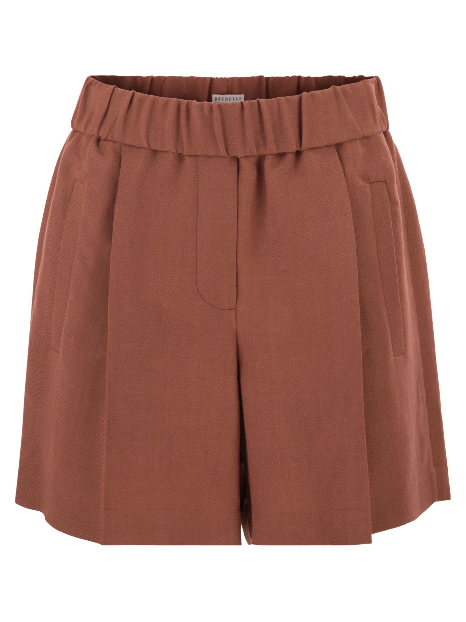 Brunello Cucinelli Women Baggy Shorts In Fluid Viscose And Linen Twill BRUNELLO CUCINELLI