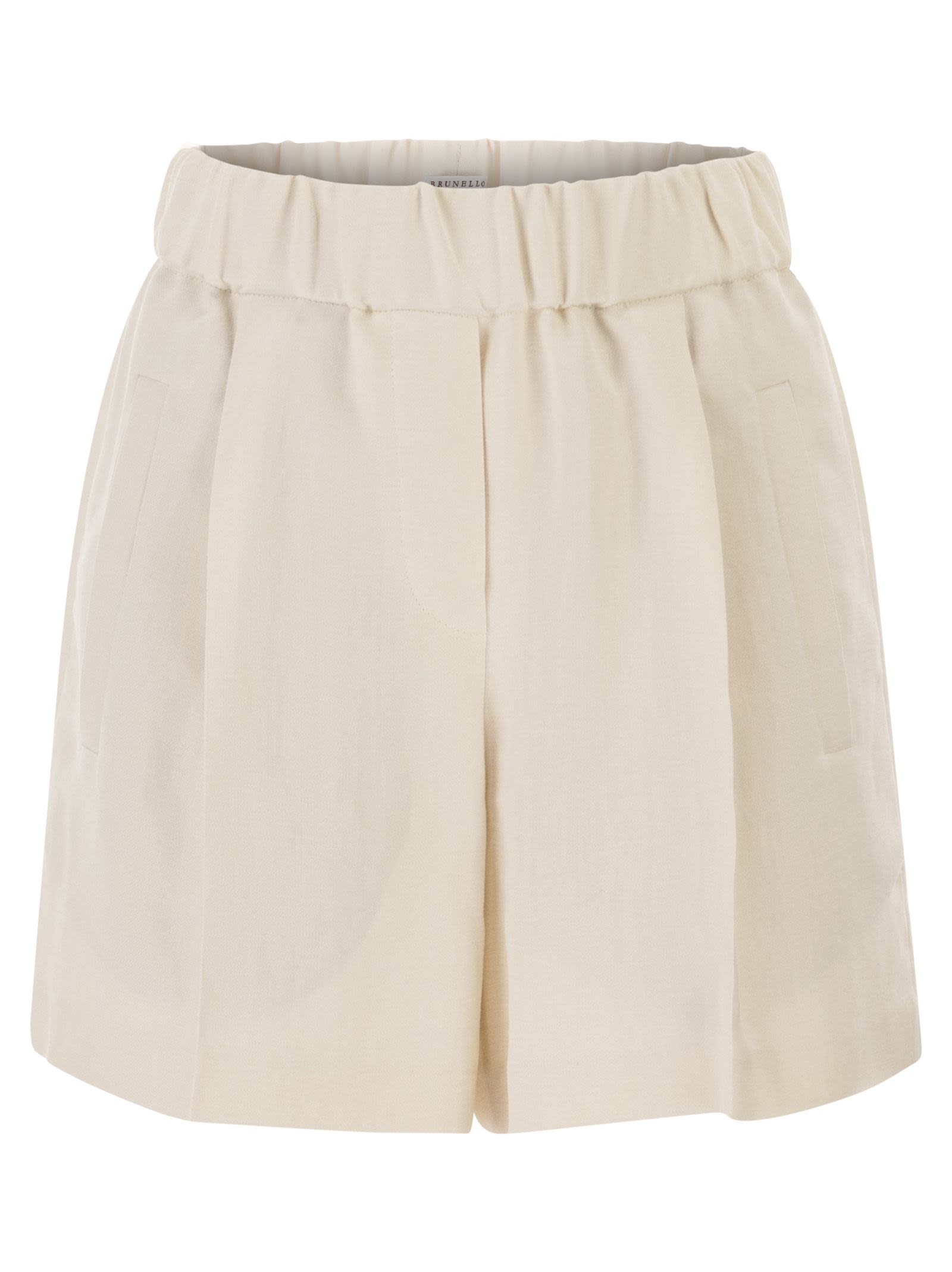 Brunello Cucinelli Women Baggy Shorts In Fluid Viscose And Linen Twill BRUNELLO CUCINELLI