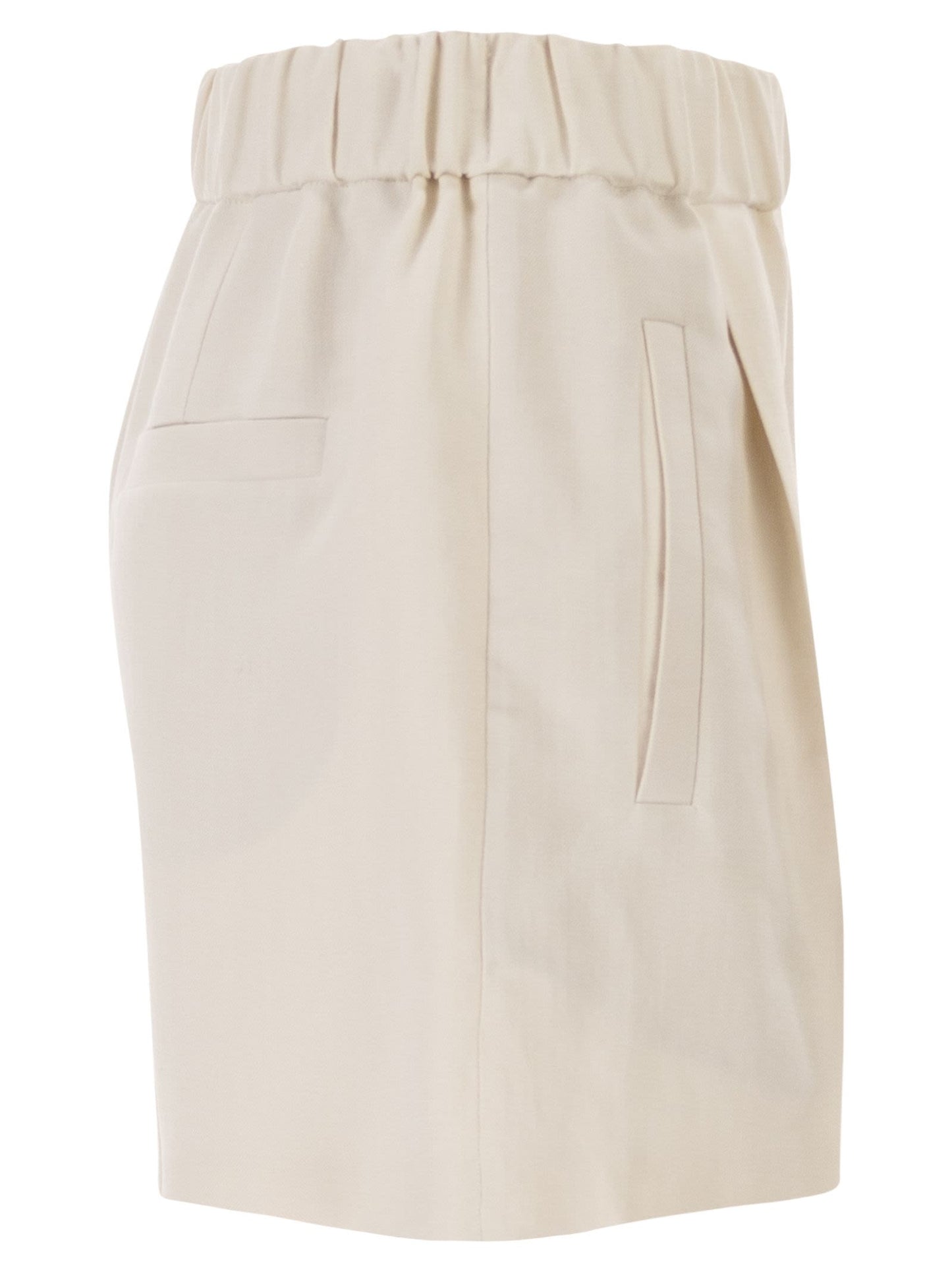 Brunello Cucinelli Women Baggy Shorts In Fluid Viscose And Linen Twill BRUNELLO CUCINELLI