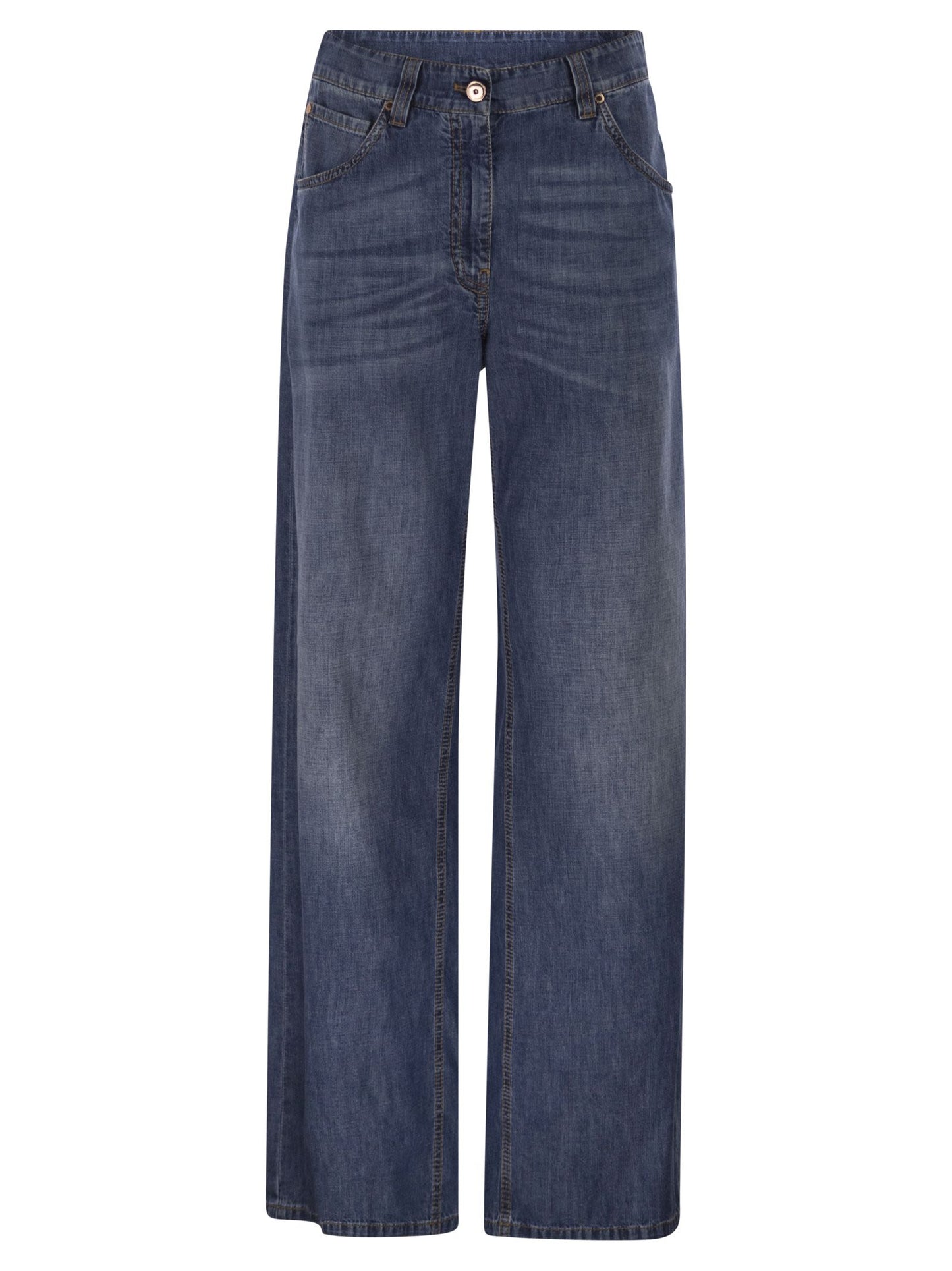 Brunello Cucinelli Women Wide-Leg Cotton Jeans BRUNELLO CUCINELLI