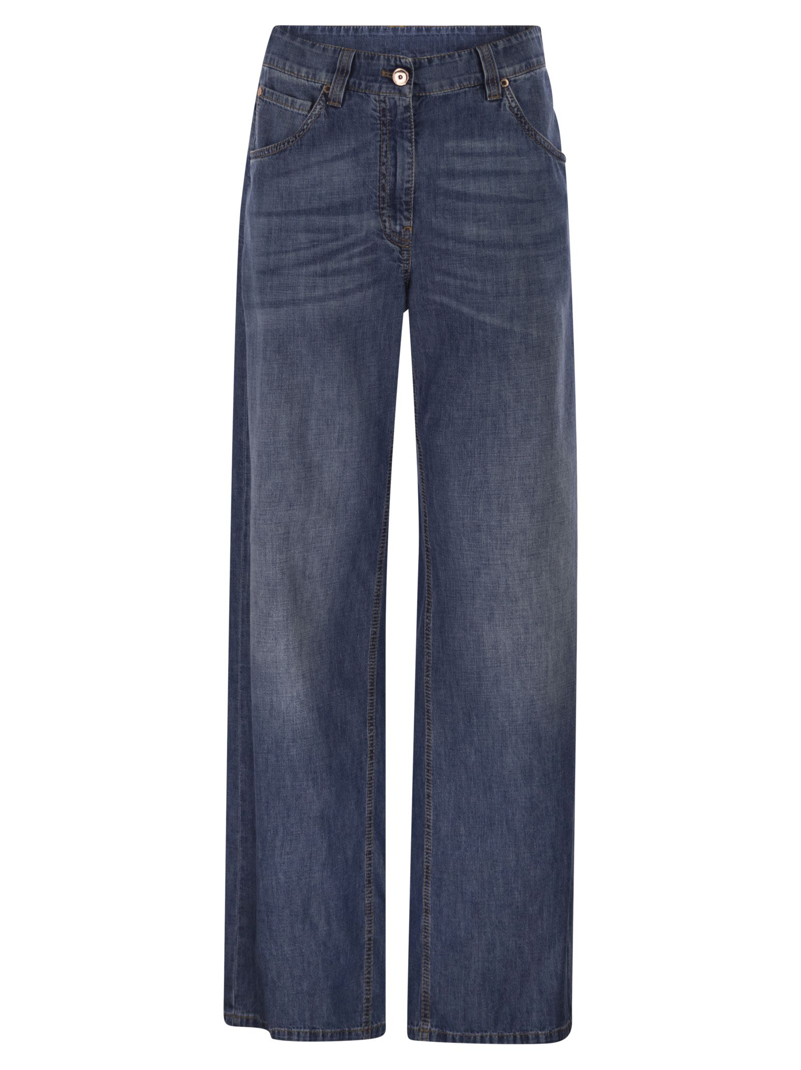Brunello Cucinelli Women Wide-Leg Cotton Jeans BRUNELLO CUCINELLI