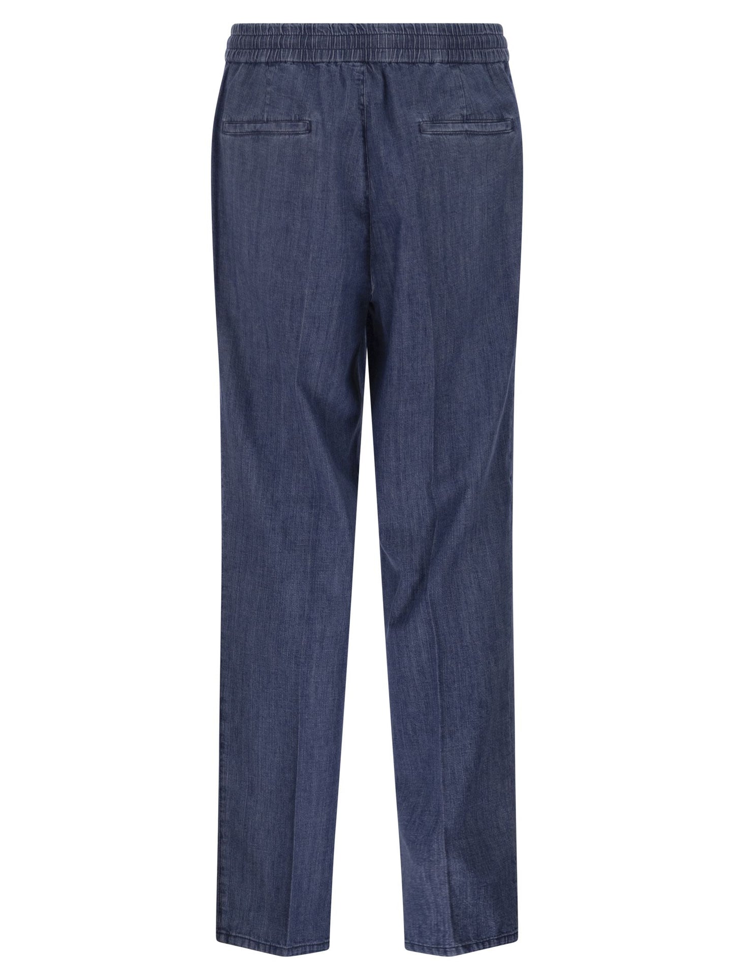 Brunello Cucinelli Men Lightweight Denim Trousers With Drawstring And Double Pleats BRUNELLO CUCINELLI