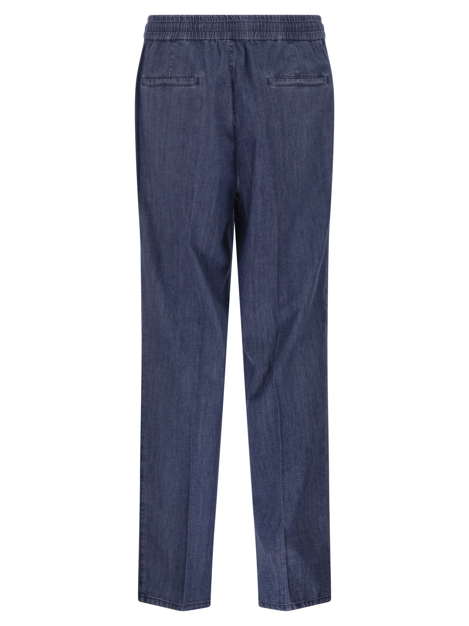 Brunello Cucinelli Men Lightweight Denim Trousers With Drawstring And Double Pleats BRUNELLO CUCINELLI