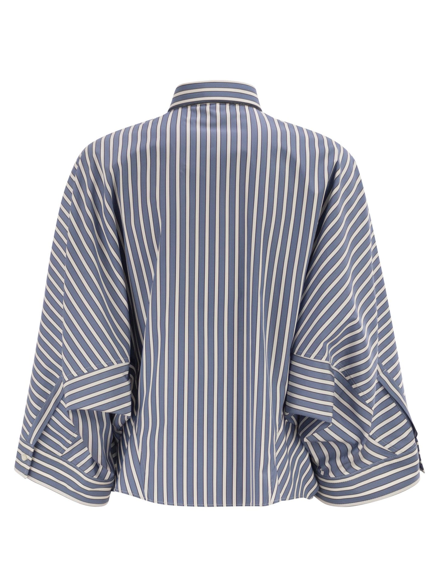 Brunello Cucinelli Women Vertical Striped Cotton Shirt