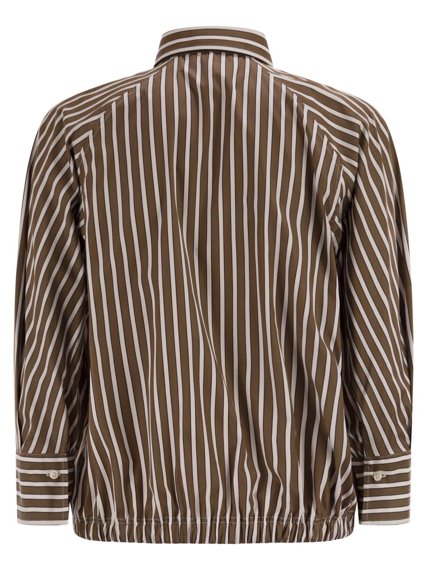 Brunello Cucinelli Women Striped Cotton Shirt With Elasticated Hem BRUNELLO CUCINELLI