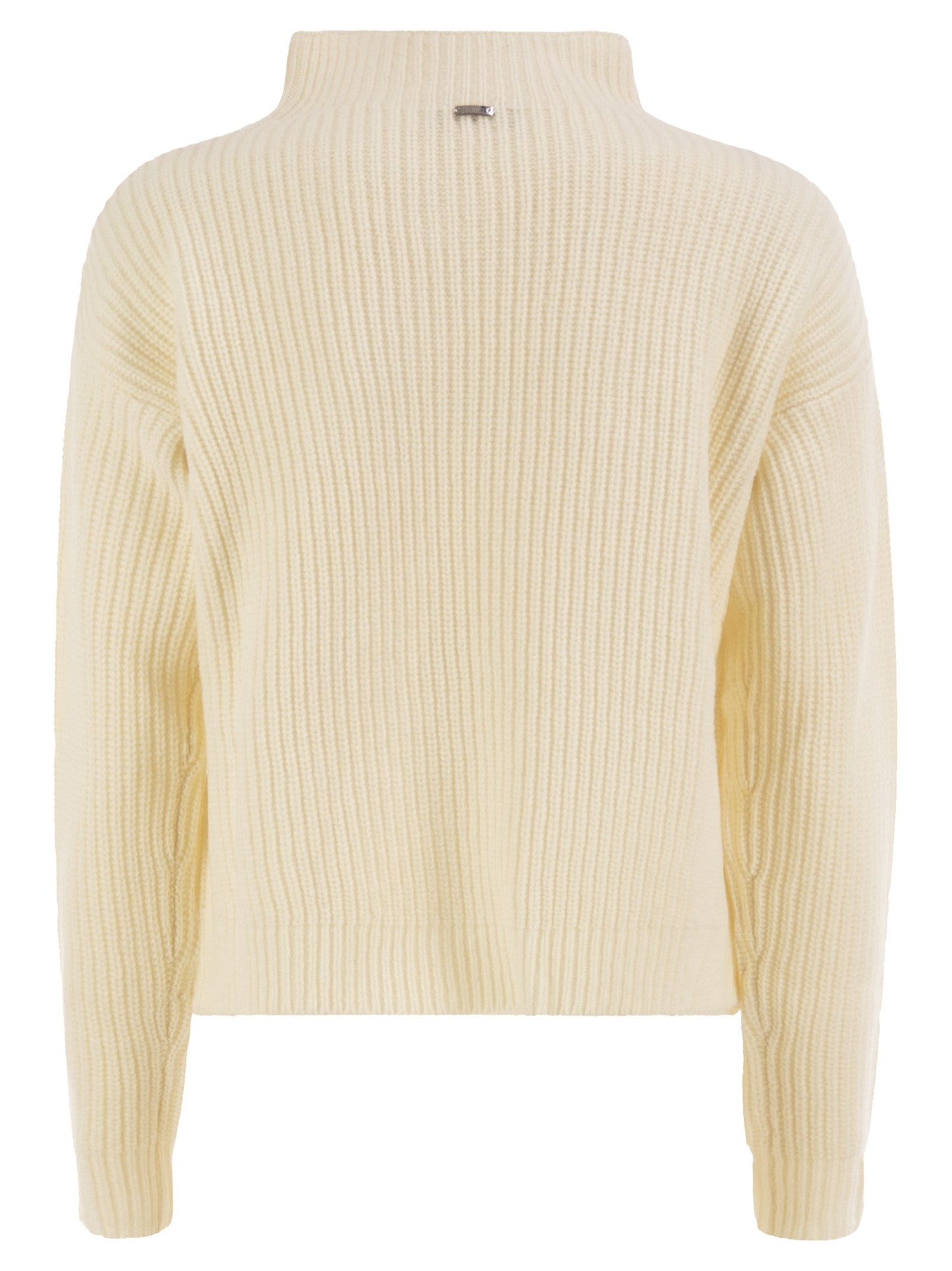 Herno Women Pure Wool Jumper With Textured Knit And High Neck HERNO