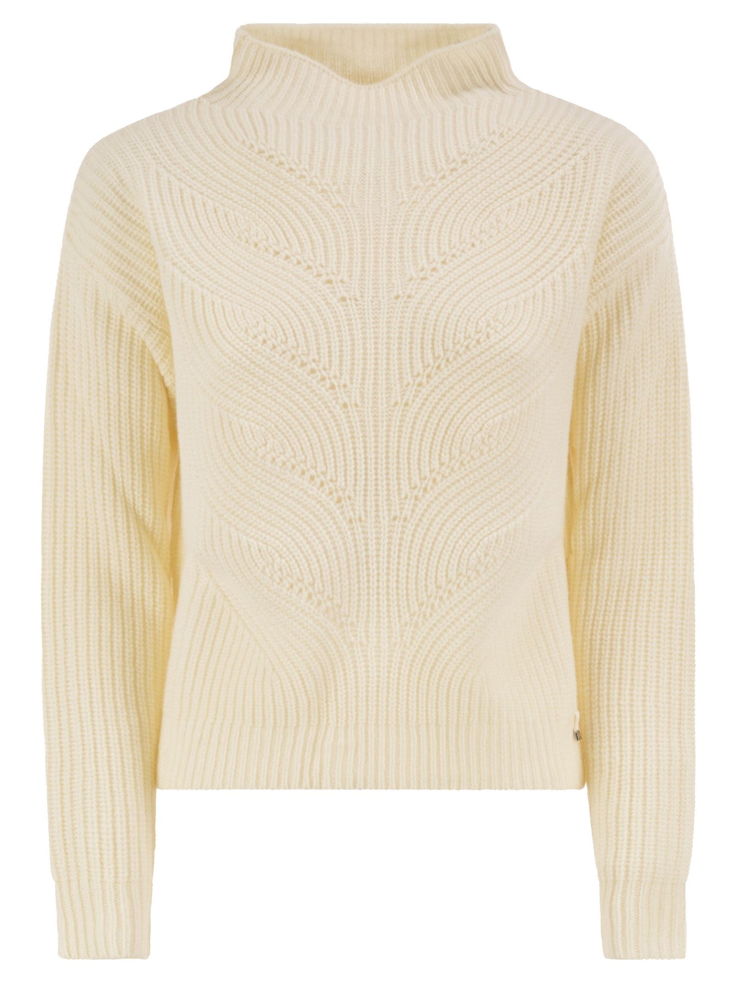 Herno Women Pure Wool Jumper With Textured Knit And High Neck HERNO