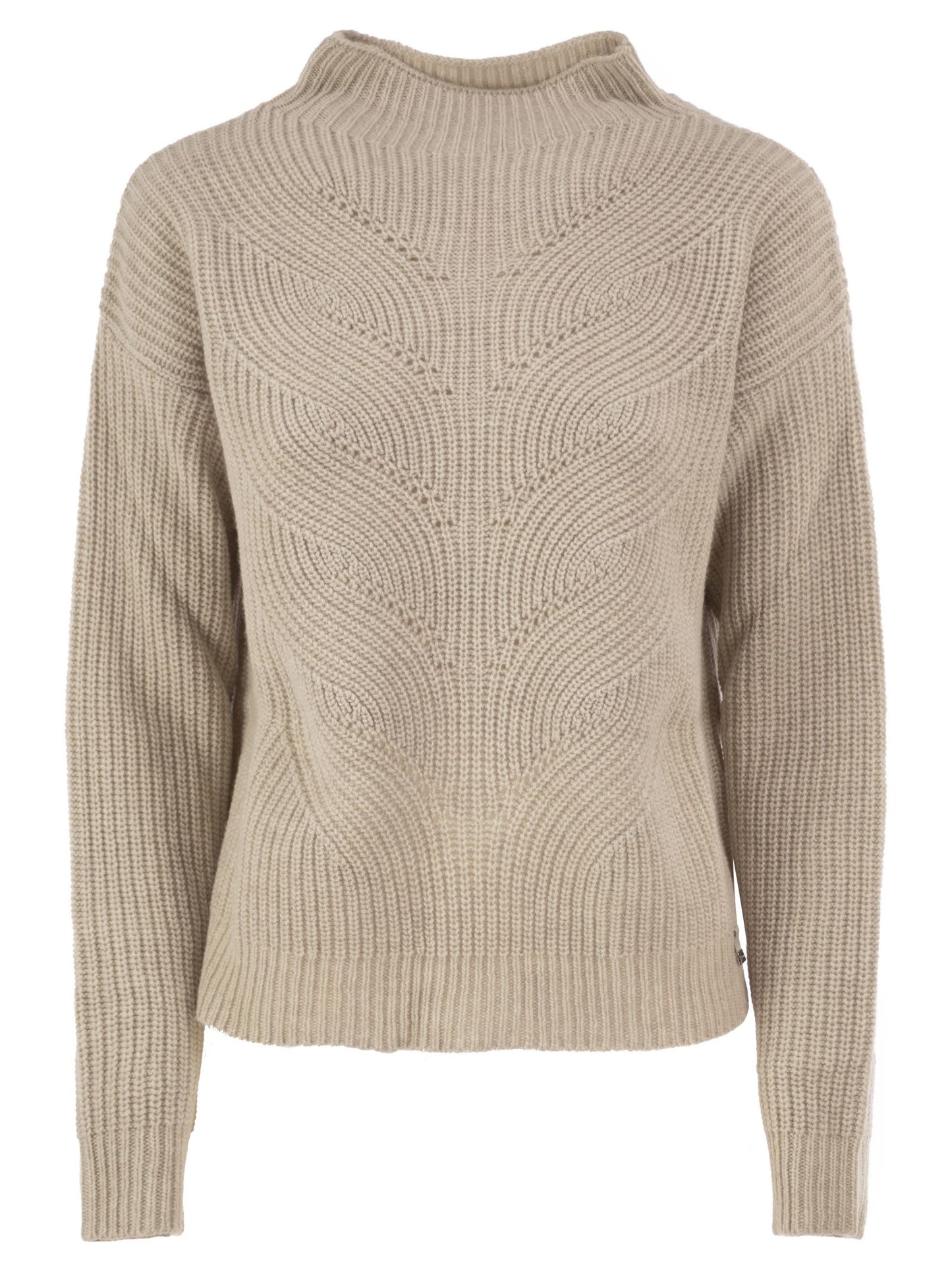 Herno Women Pure Wool Jumper With Textured Knit And High Neck HERNO