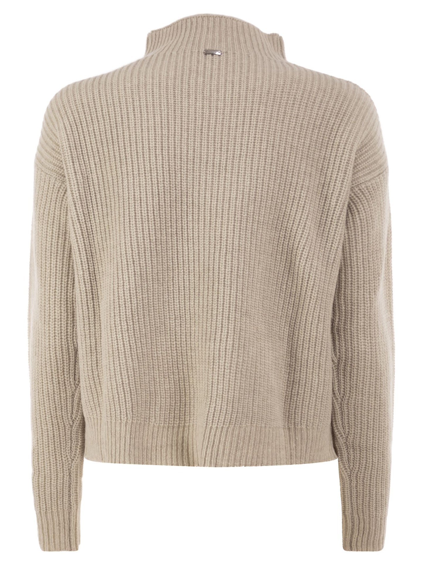 Herno Women Pure Wool Jumper With Textured Knit And High Neck HERNO