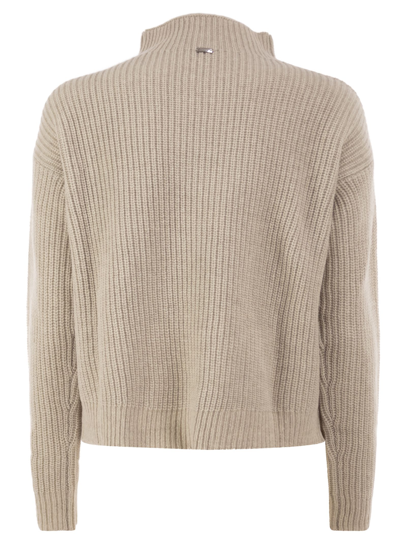 Herno Women Pure Wool Jumper With Textured Knit And High Neck HERNO