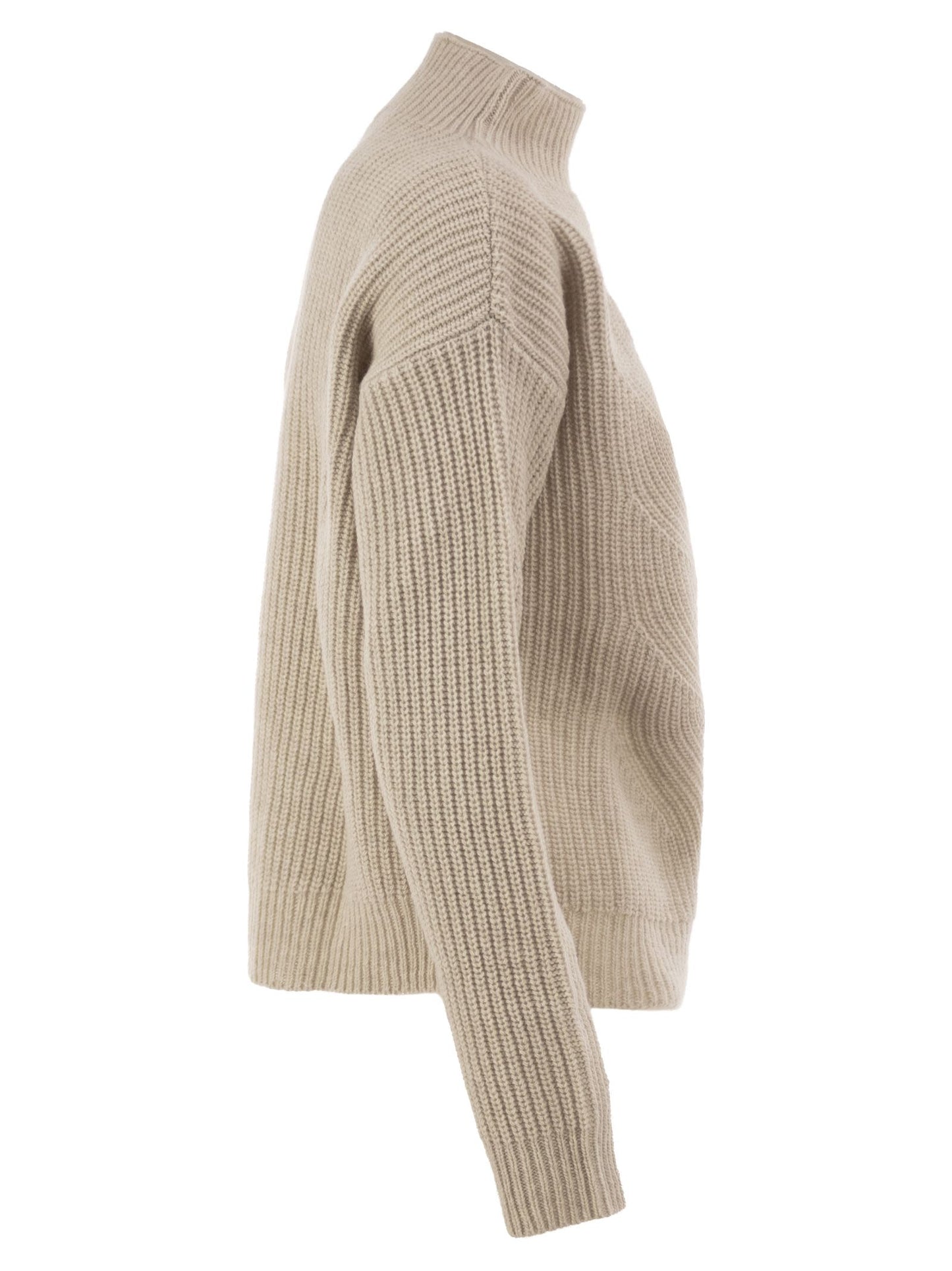 Herno Women Pure Wool Jumper With Textured Knit And High Neck HERNO
