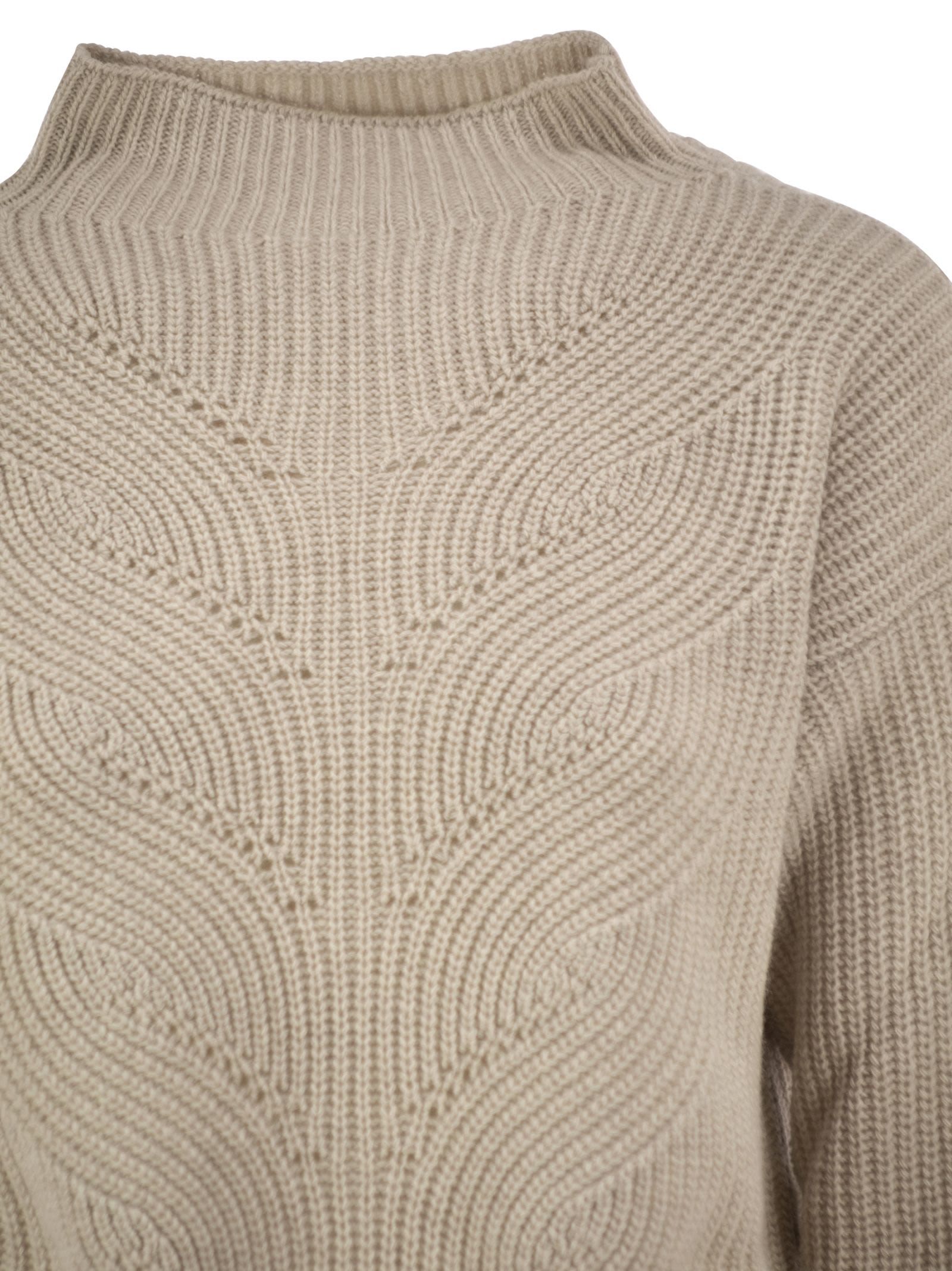 Herno Women Pure Wool Jumper With Textured Knit And High Neck HERNO