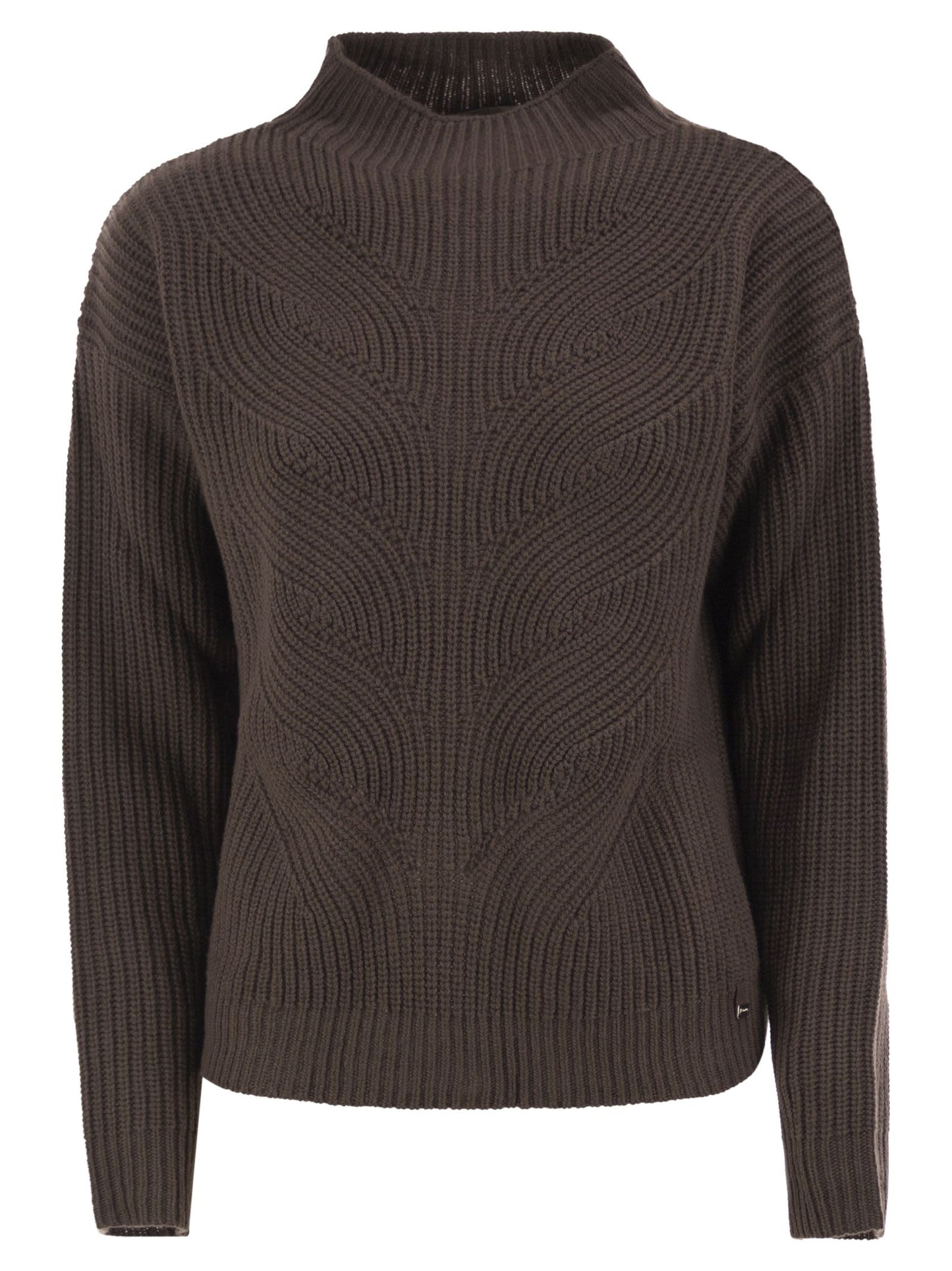 Herno Women Pure Wool Jumper With Textured Knit And High Neck HERNO