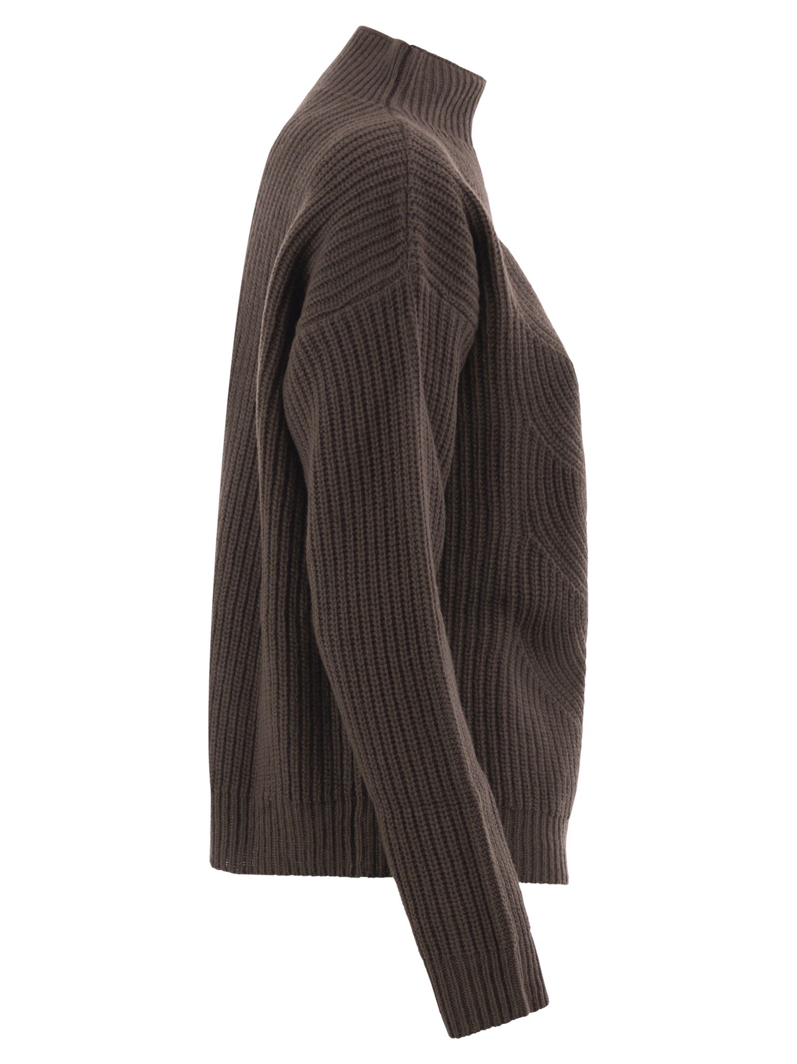 Herno Women Pure Wool Jumper With Textured Knit And High Neck HERNO