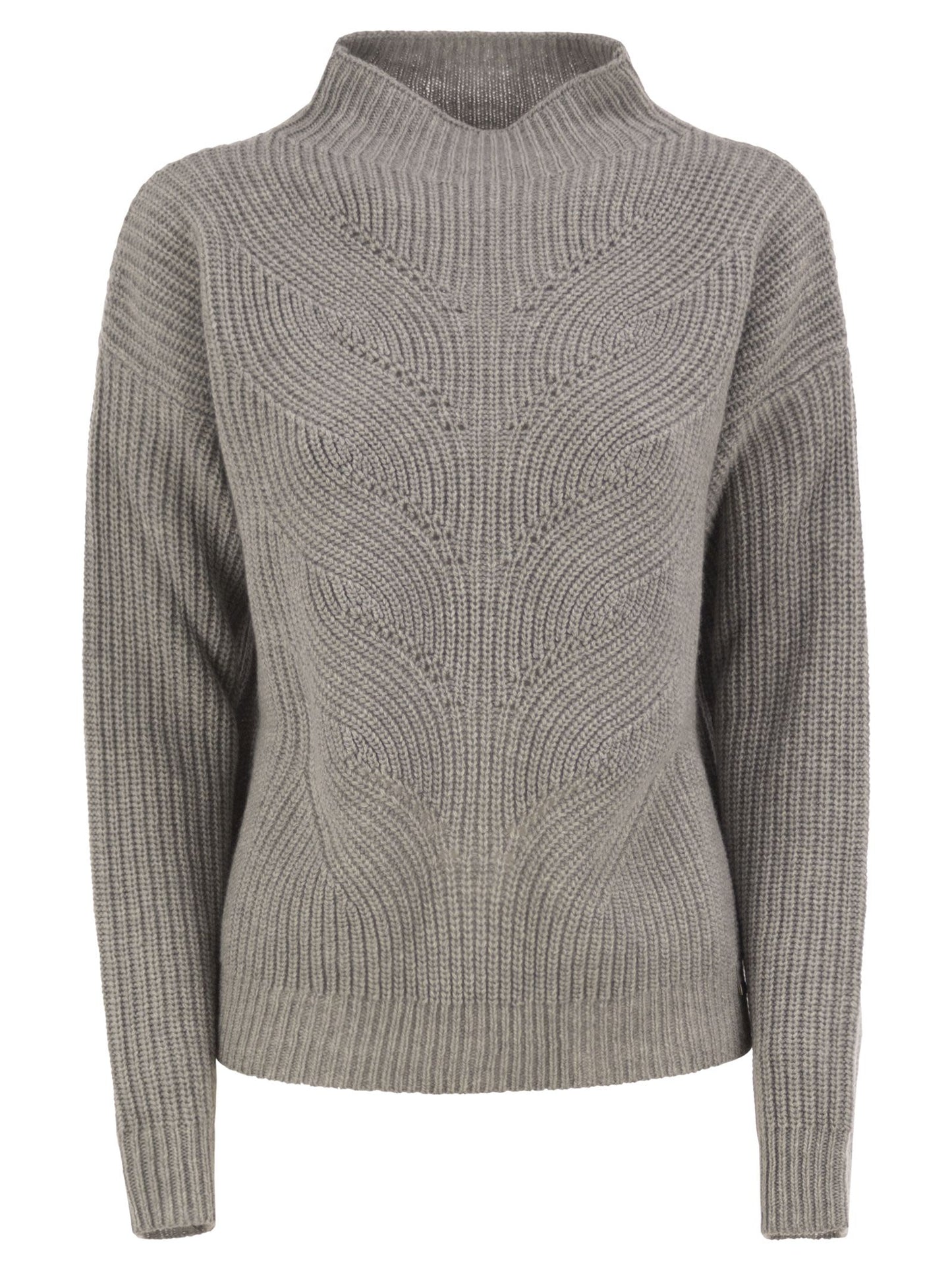 Herno Women Pure Wool Jumper With Textured Knit And High Neck HERNO