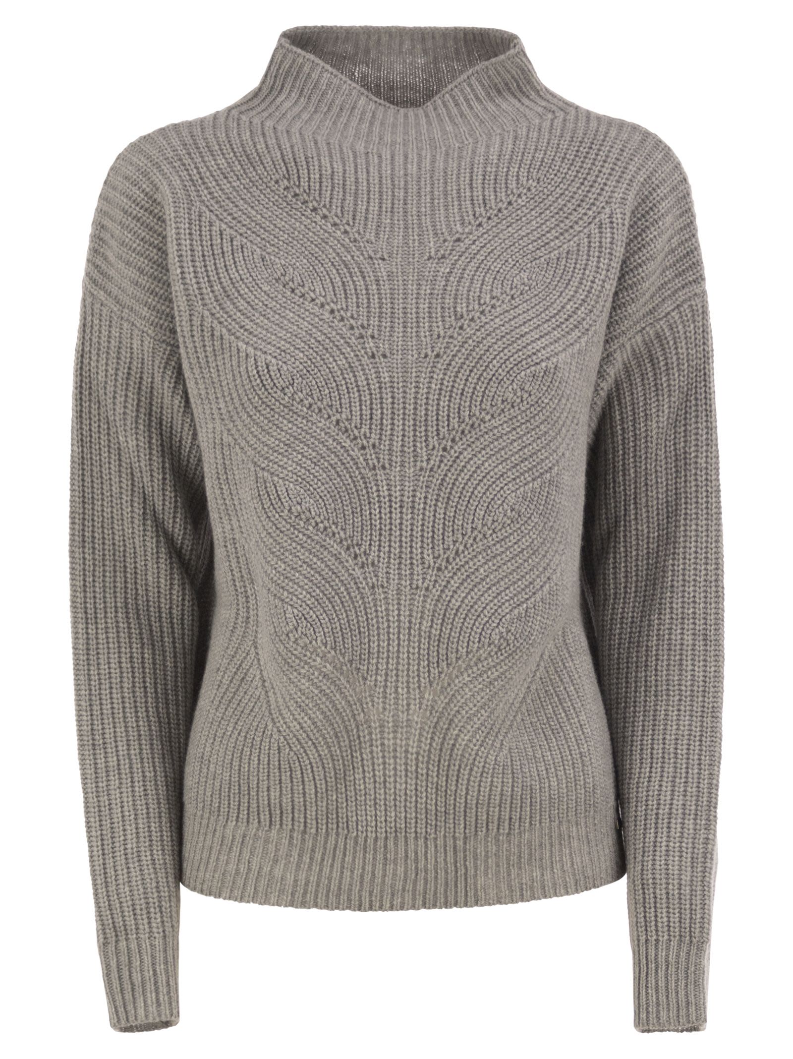Herno Women Pure Wool Jumper With Textured Knit And High Neck HERNO