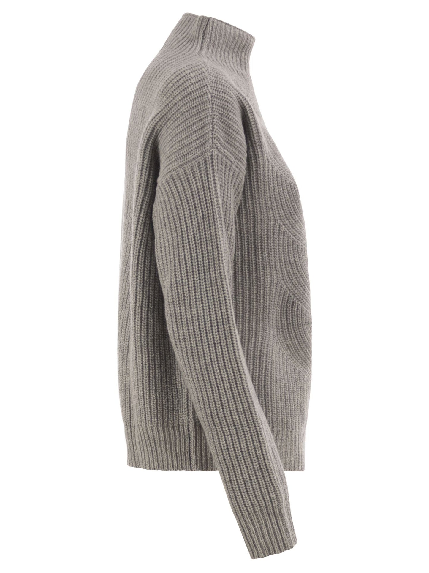 Herno Women Pure Wool Jumper With Textured Knit And High Neck HERNO