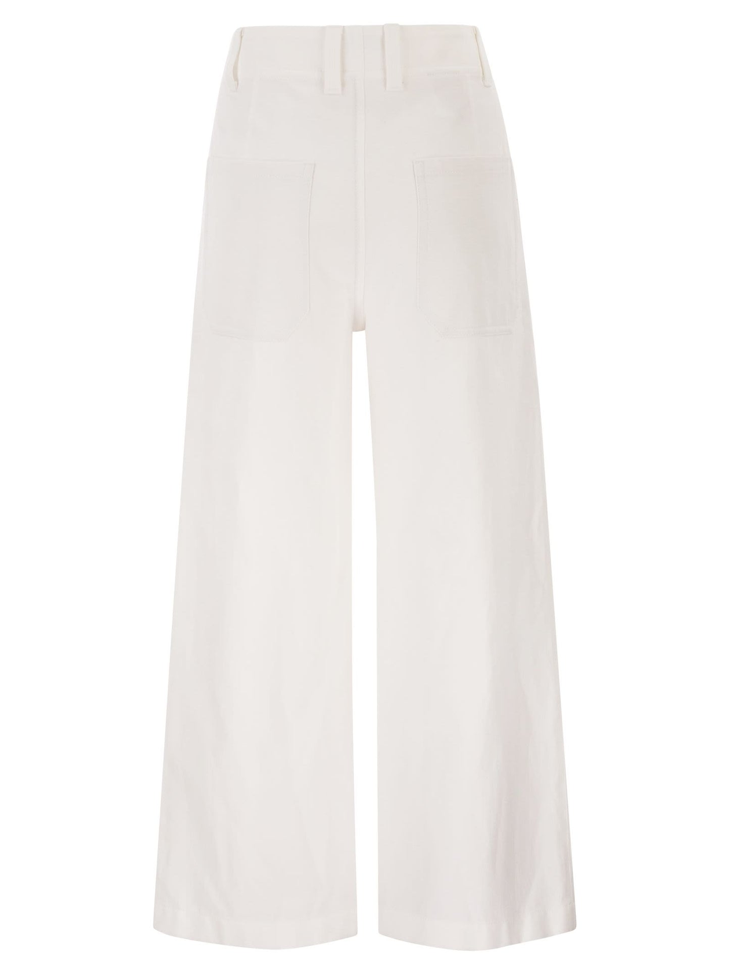 Brunello Cucinelli Women Crop Chino Trousers In Cotton And Linen Gabardine BRUNELLO CUCINELLI