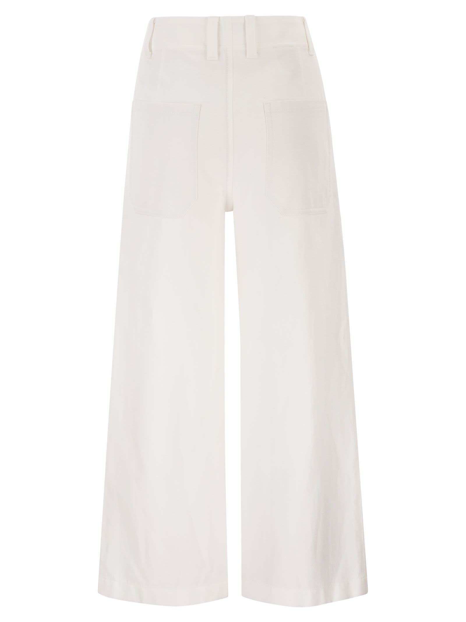 Brunello Cucinelli Women Crop Chino Trousers In Cotton And Linen Gabardine BRUNELLO CUCINELLI