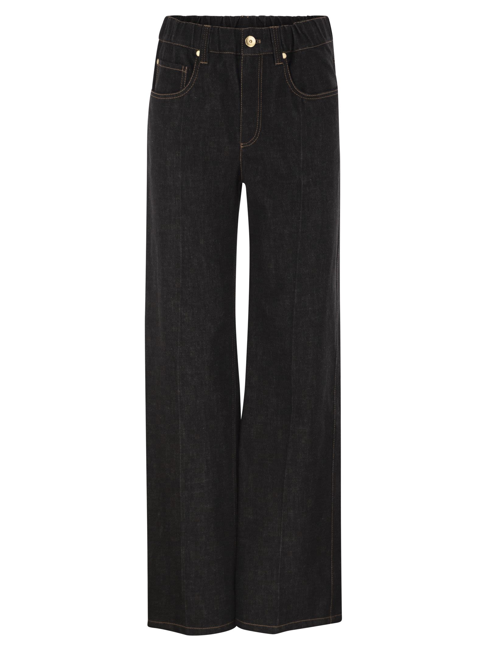 Brunello Cucinelli Women Wide-Leg Cotton Denim Jeans BRUNELLO CUCINELLI