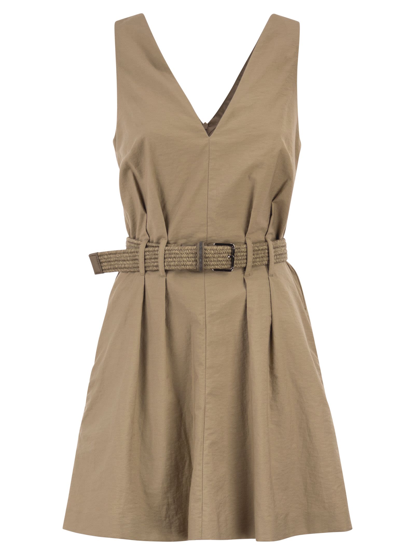 Brunello Cucinelli Women Sleeveless Dress With Braided Belt BRUNELLO CUCINELLI