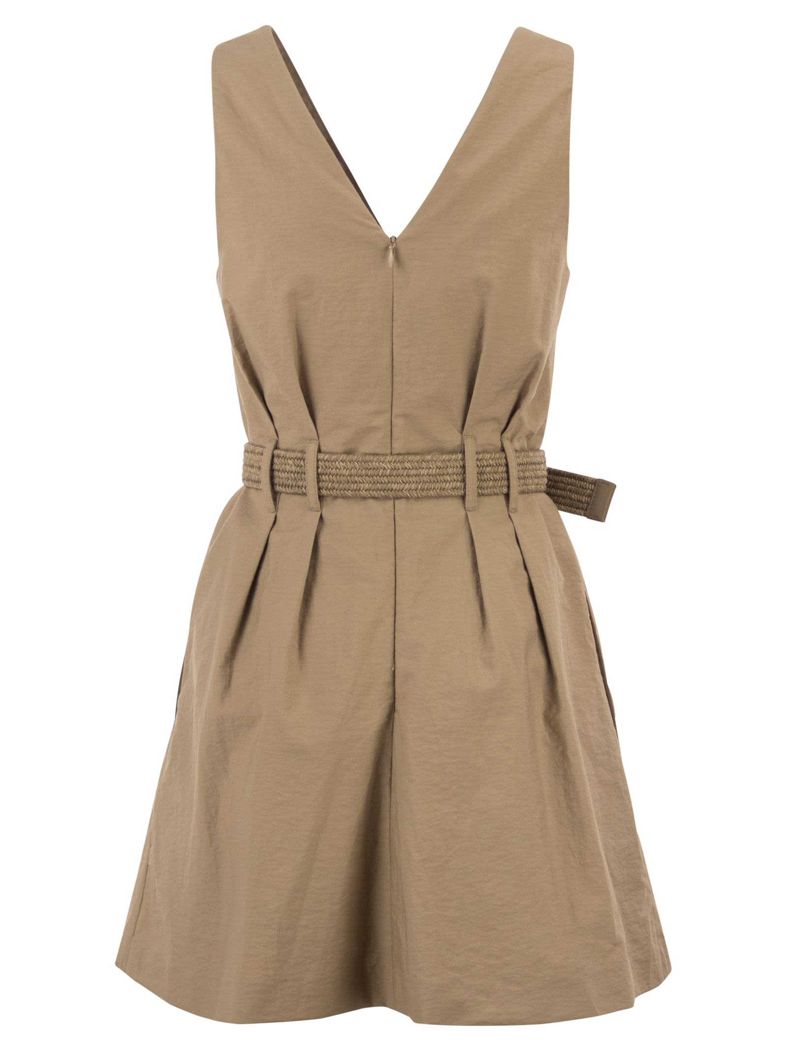 Brunello Cucinelli Women Sleeveless Dress With Braided Belt BRUNELLO CUCINELLI