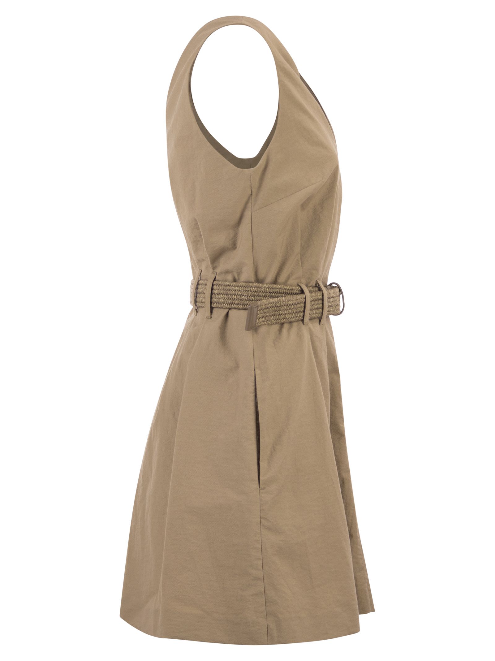 Brunello Cucinelli Women Sleeveless Dress With Braided Belt BRUNELLO CUCINELLI
