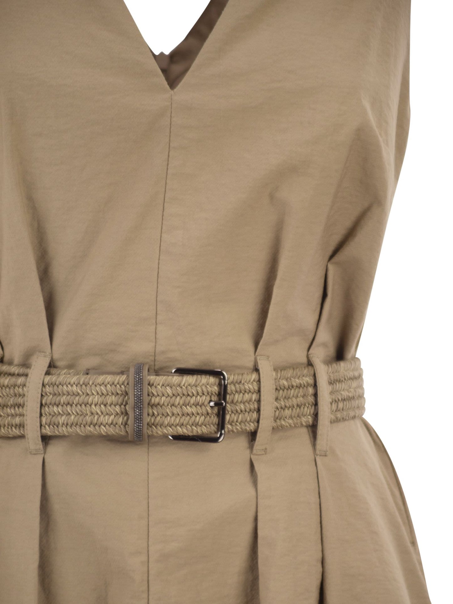 Brunello Cucinelli Women Sleeveless Dress With Braided Belt BRUNELLO CUCINELLI