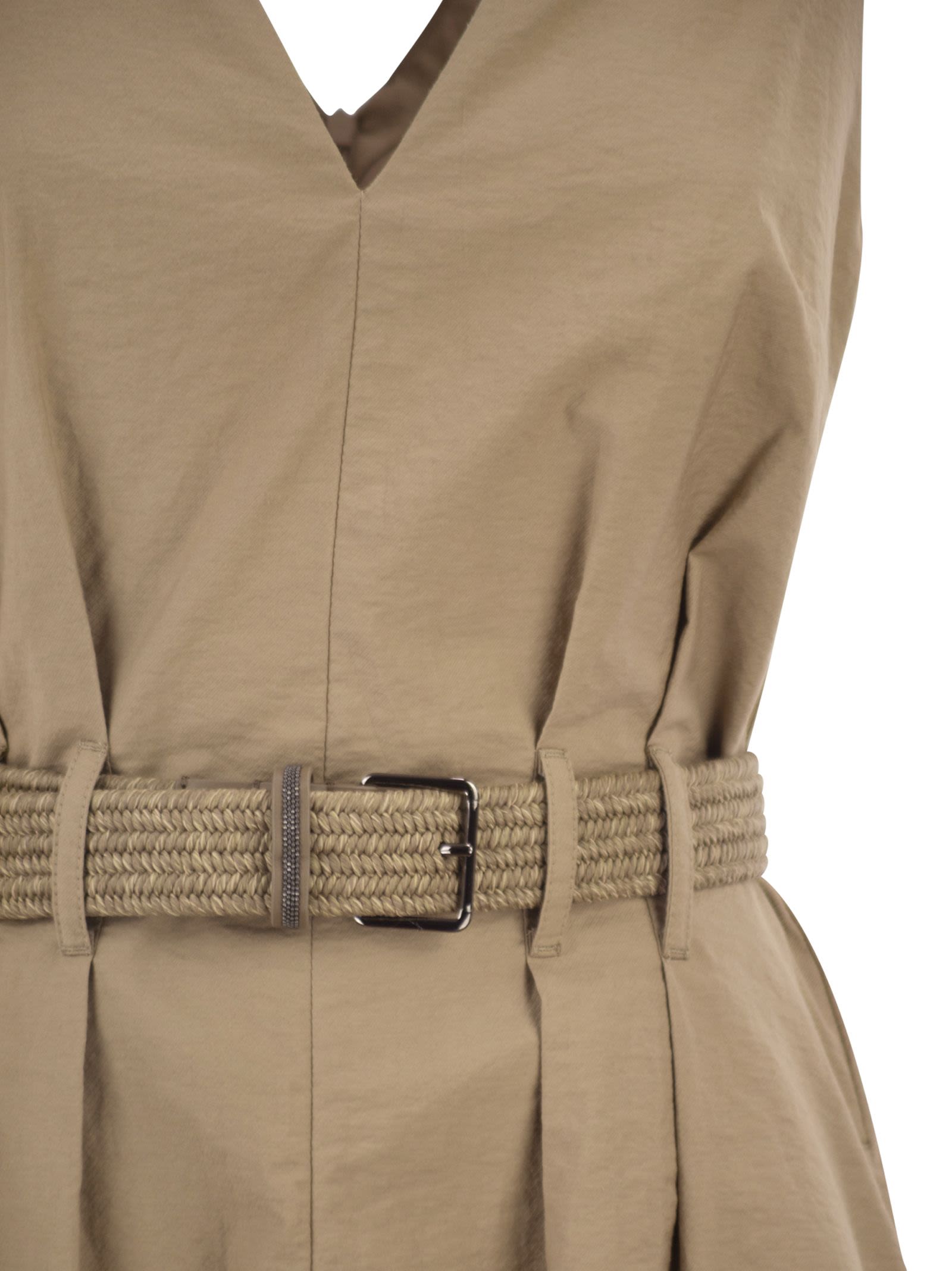 Brunello Cucinelli Women Sleeveless Dress With Braided Belt BRUNELLO CUCINELLI