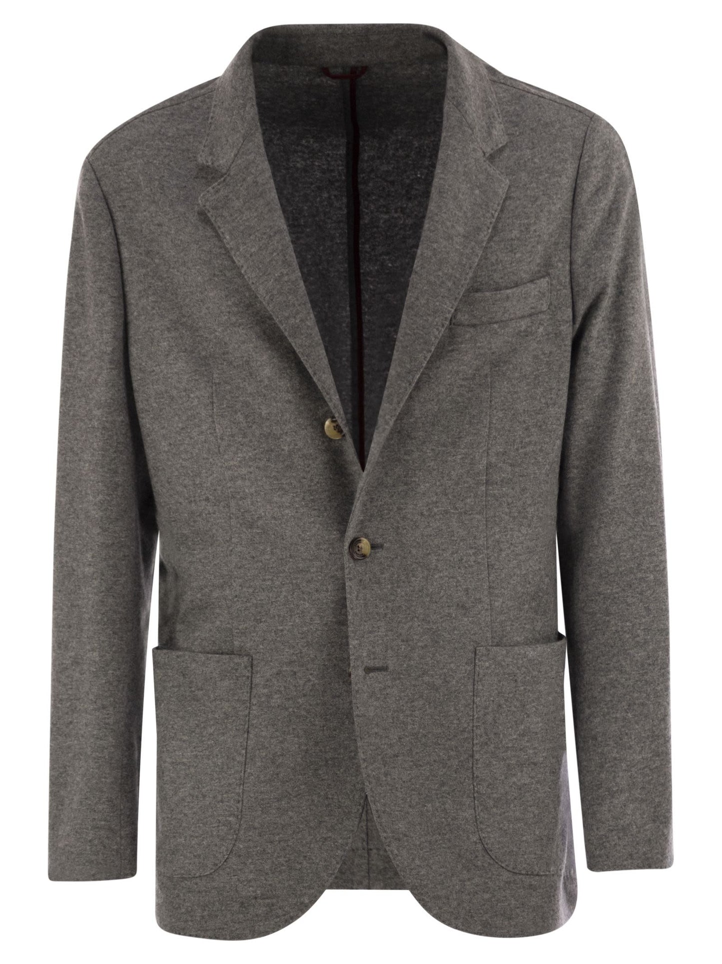 Brunello Cucinelli Men Cashmere Jersey Blazer With Patch Pockets BRUNELLO CUCINELLI