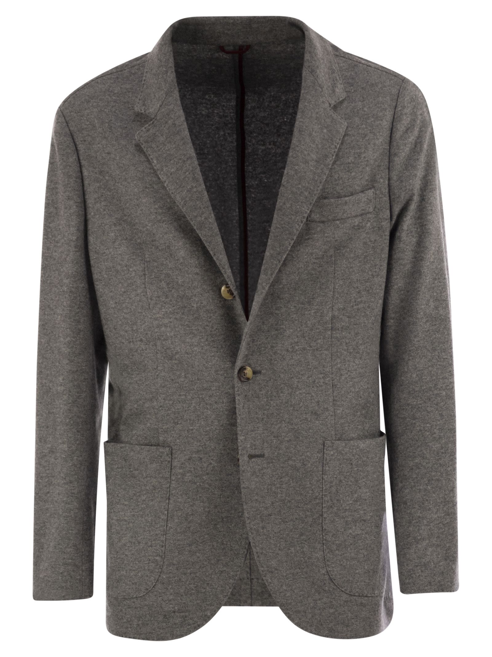 Brunello Cucinelli Men Cashmere Jersey Blazer With Patch Pockets BRUNELLO CUCINELLI