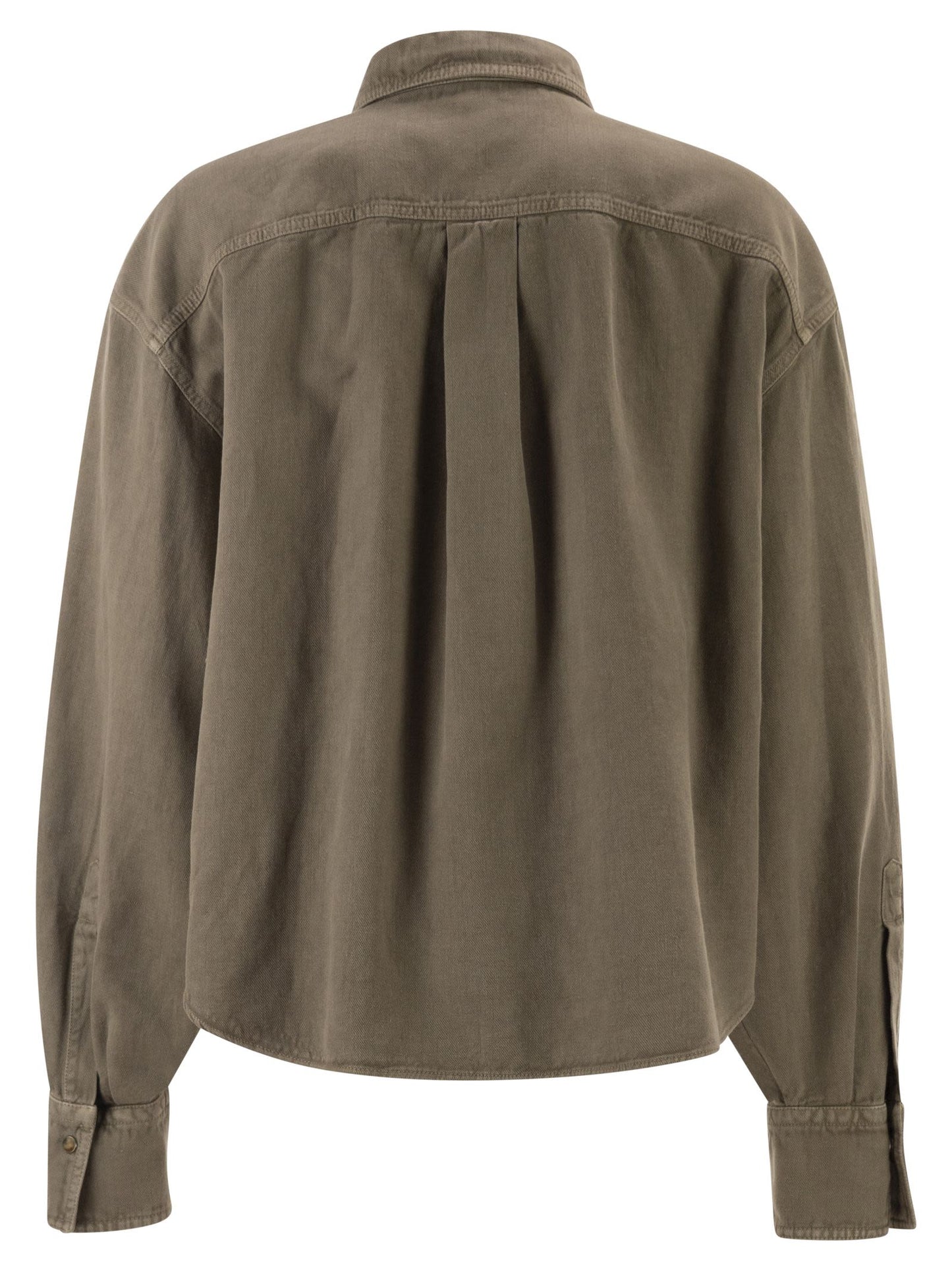 Brunello Cucinelli Women Shirt In Garment-Dyed Cotton And Linen Cover BRUNELLO CUCINELLI