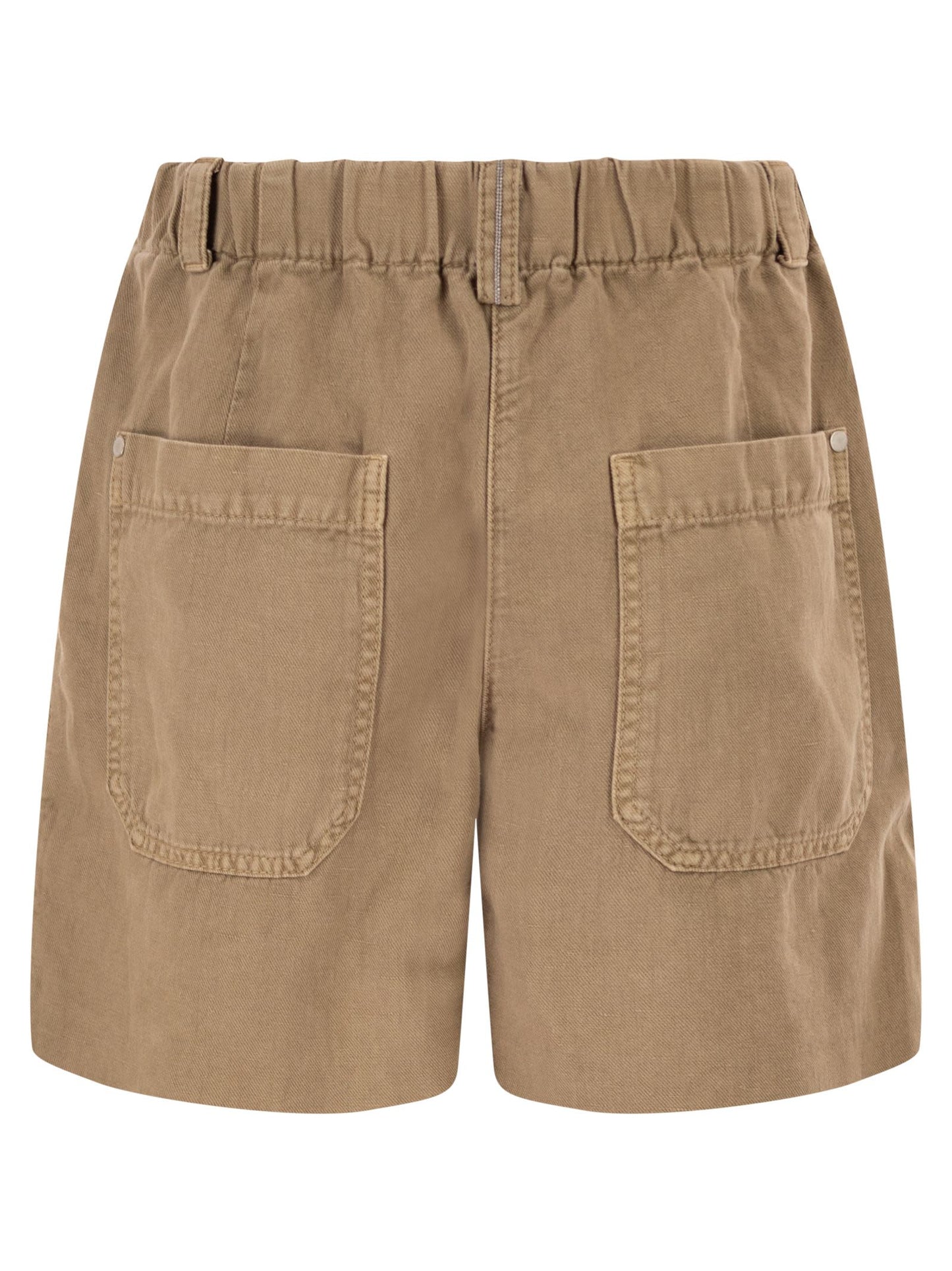 Brunello Cucinelli Women Cotton And Linen Shorts With Jewellery BRUNELLO CUCINELLI