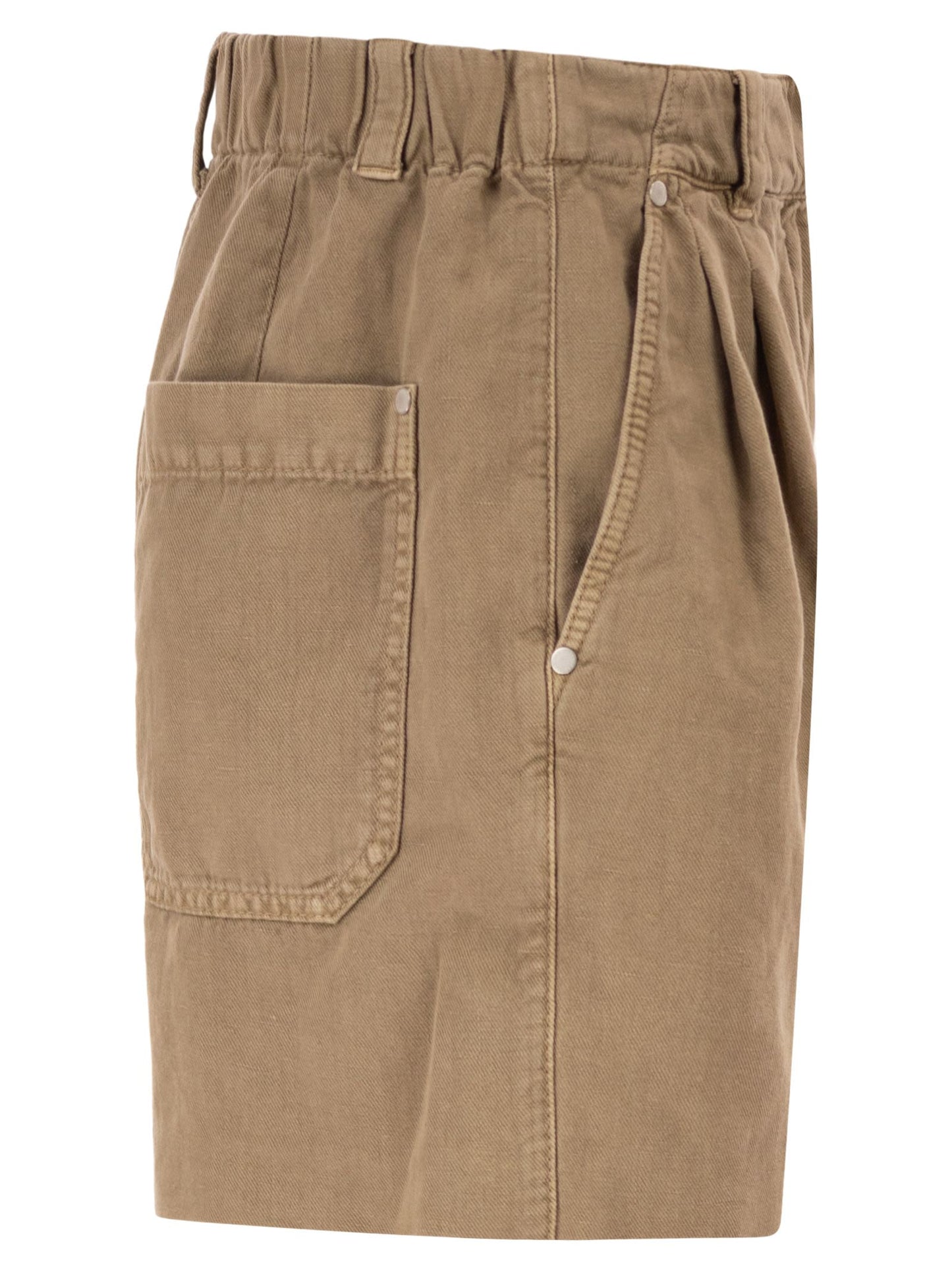 Brunello Cucinelli Women Cotton And Linen Shorts With Jewellery BRUNELLO CUCINELLI
