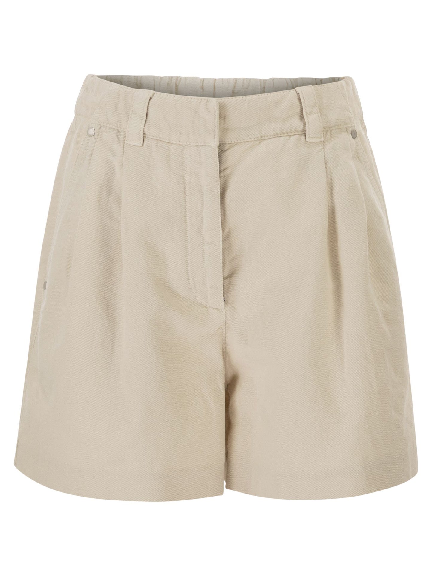 Brunello Cucinelli Women Cotton And Linen Shorts With Jewellery BRUNELLO CUCINELLI