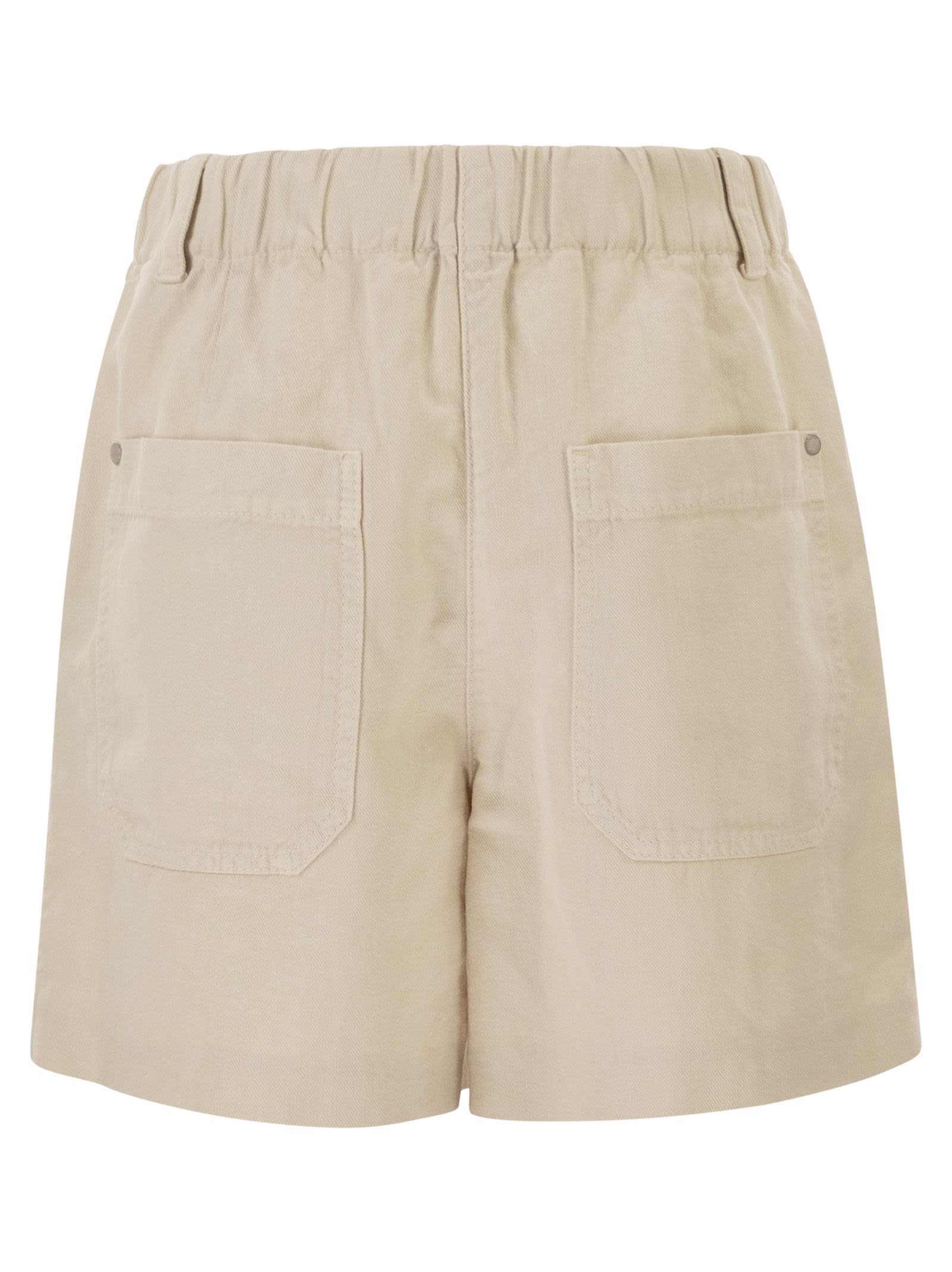 Brunello Cucinelli Women Cotton And Linen Shorts With Jewellery BRUNELLO CUCINELLI