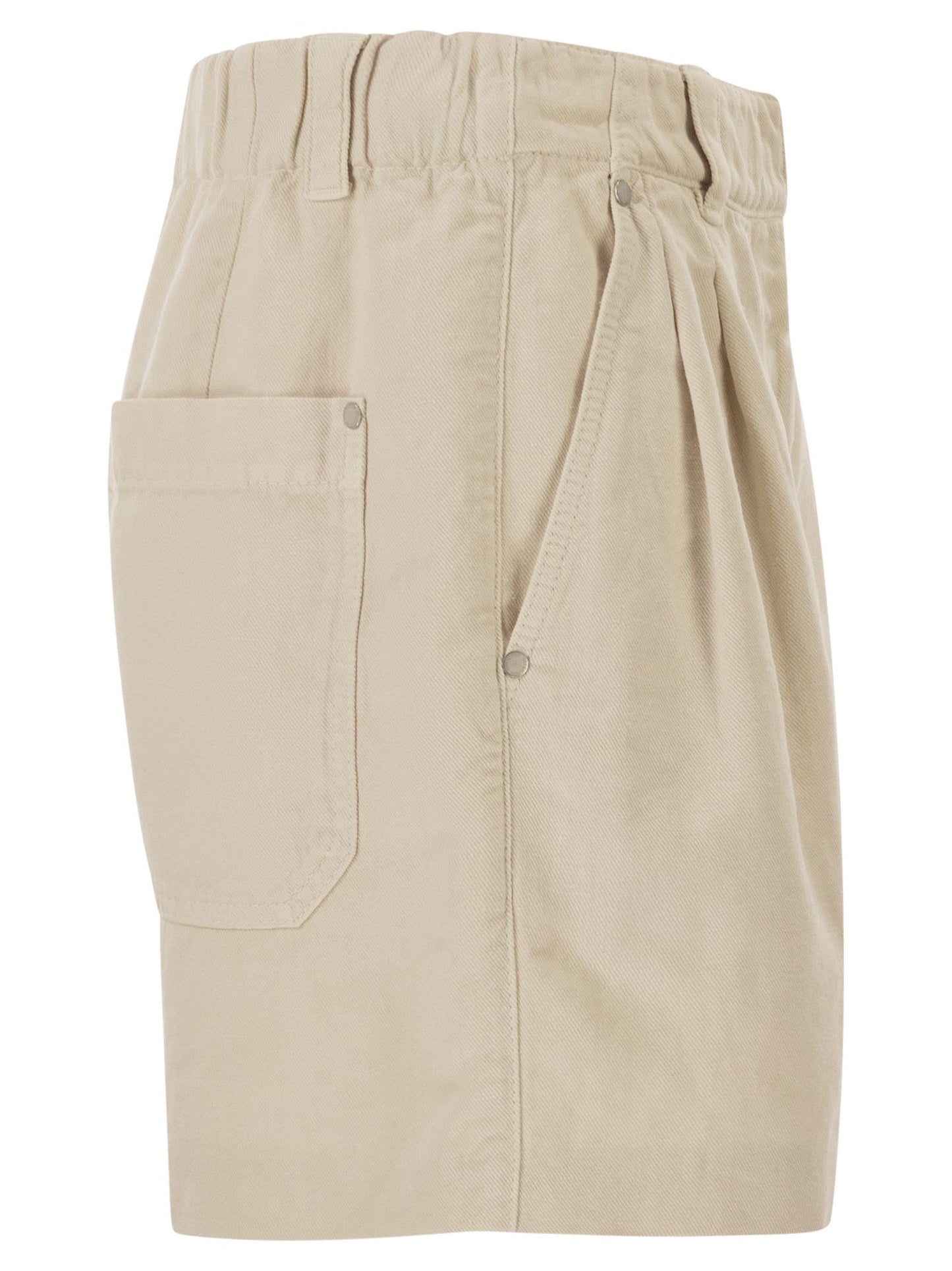 Brunello Cucinelli Women Cotton And Linen Shorts With Jewellery BRUNELLO CUCINELLI