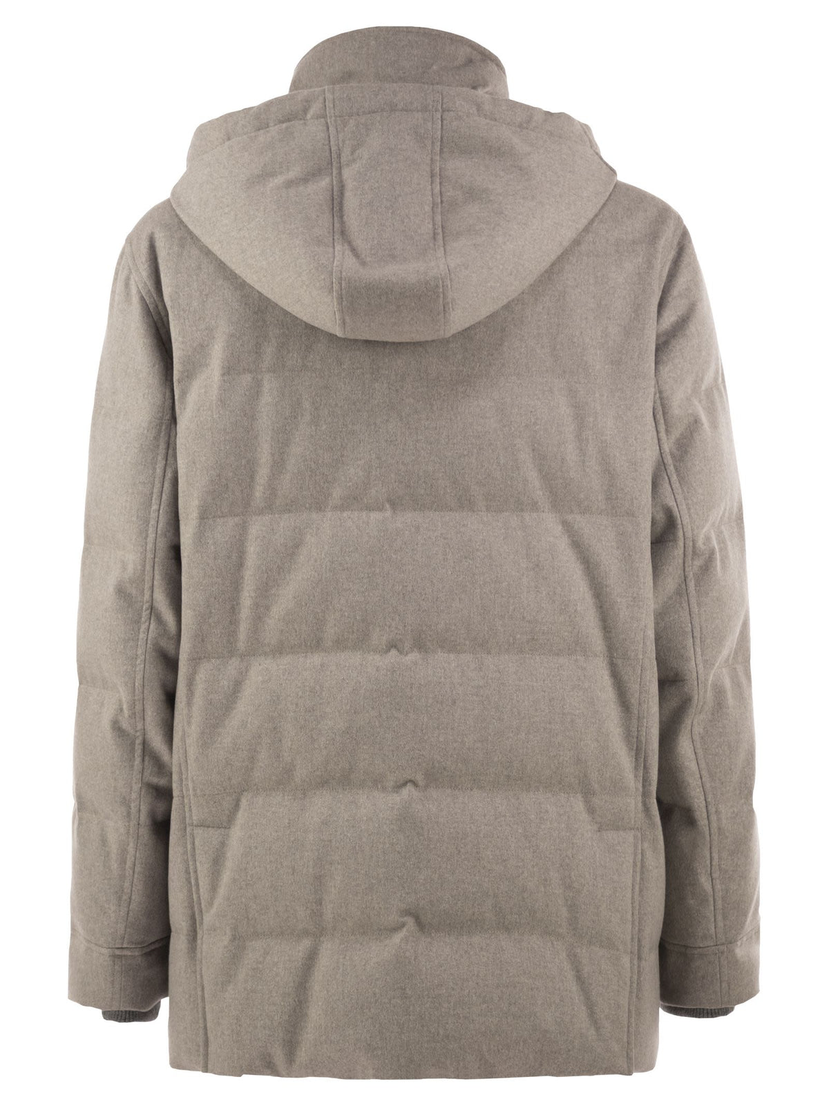Brunello Cucinelli Men Wool Down Jacket With Detachable Hood BRUNELLO CUCINELLI