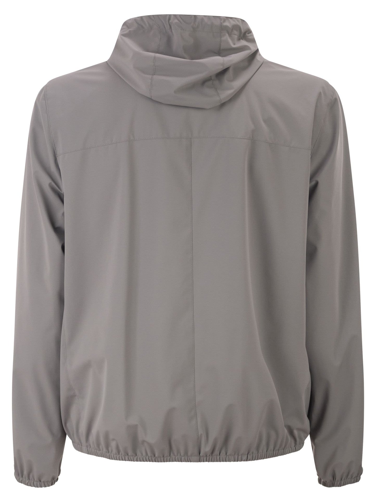 Brunello Cucinelli Men Membranated Nylon Jacket With Logo And Hood BRUNELLO CUCINELLI