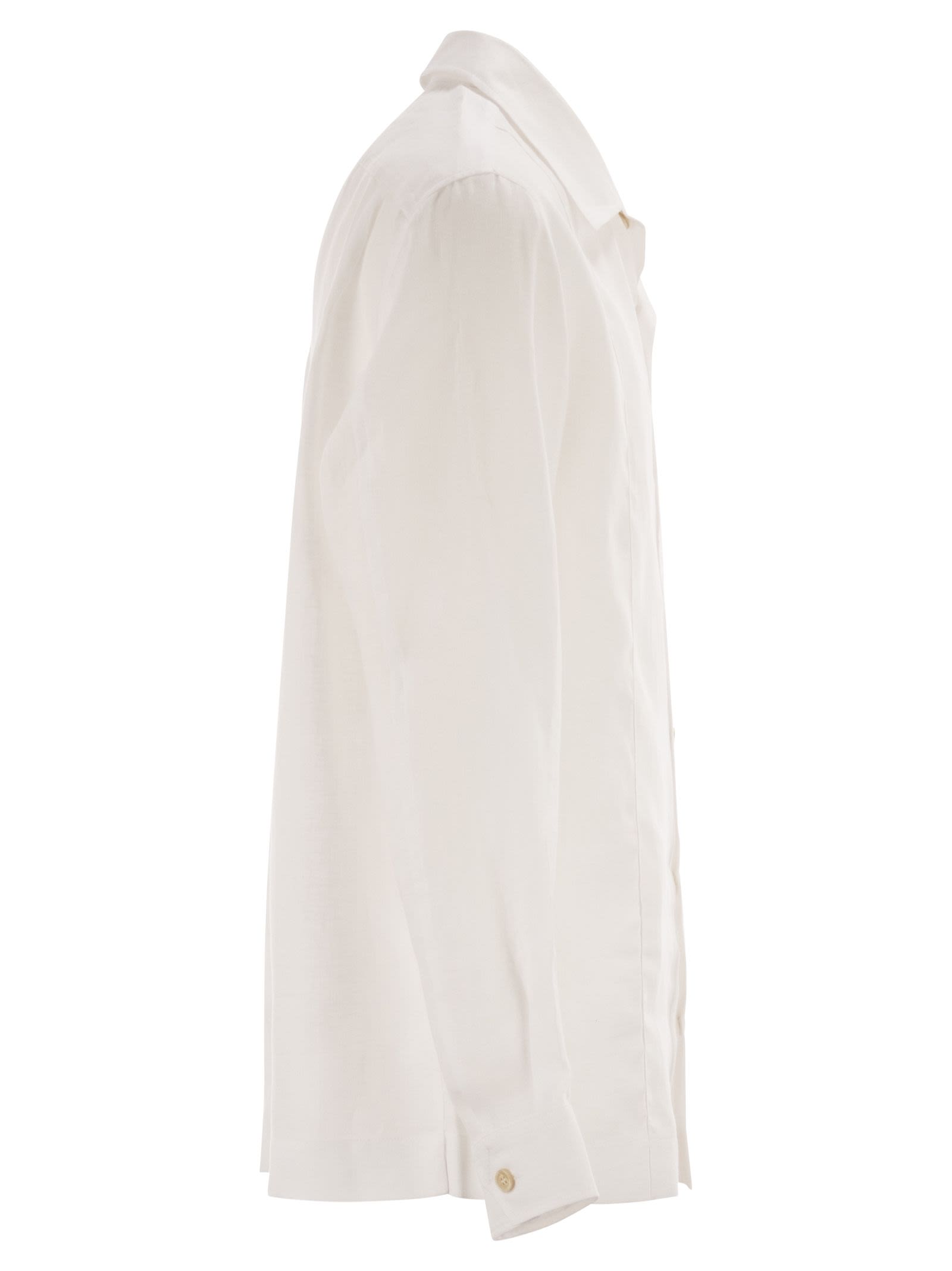 Brunello Cucinelli Men Pure Linen Shirt BRUNELLO CUCINELLI