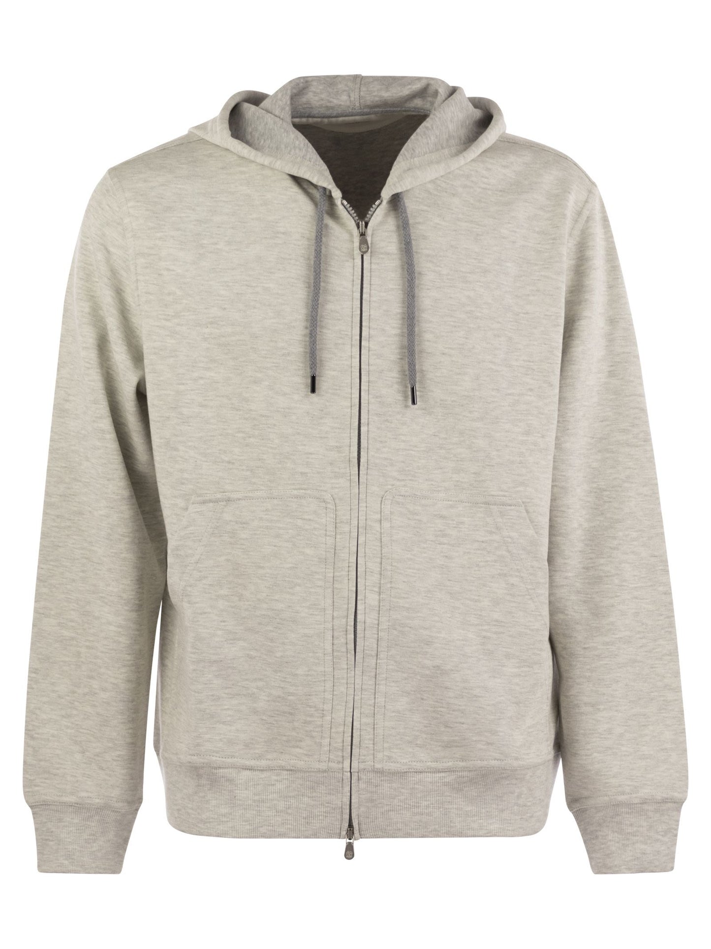 Brunello Cucinelli Men Cotton, Cashmere And Silk Fleece Zipped Topwear BRUNELLO CUCINELLI