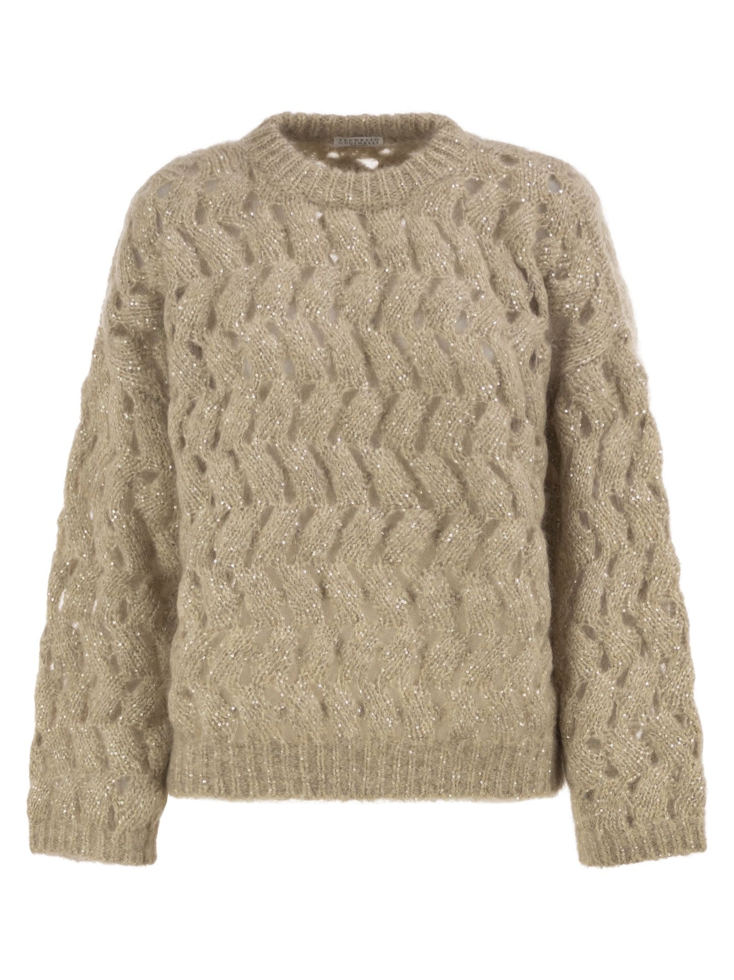 Brunello Cucinelli Women Openwork Mohair Sweater With Sequins BRUNELLO CUCINELLI