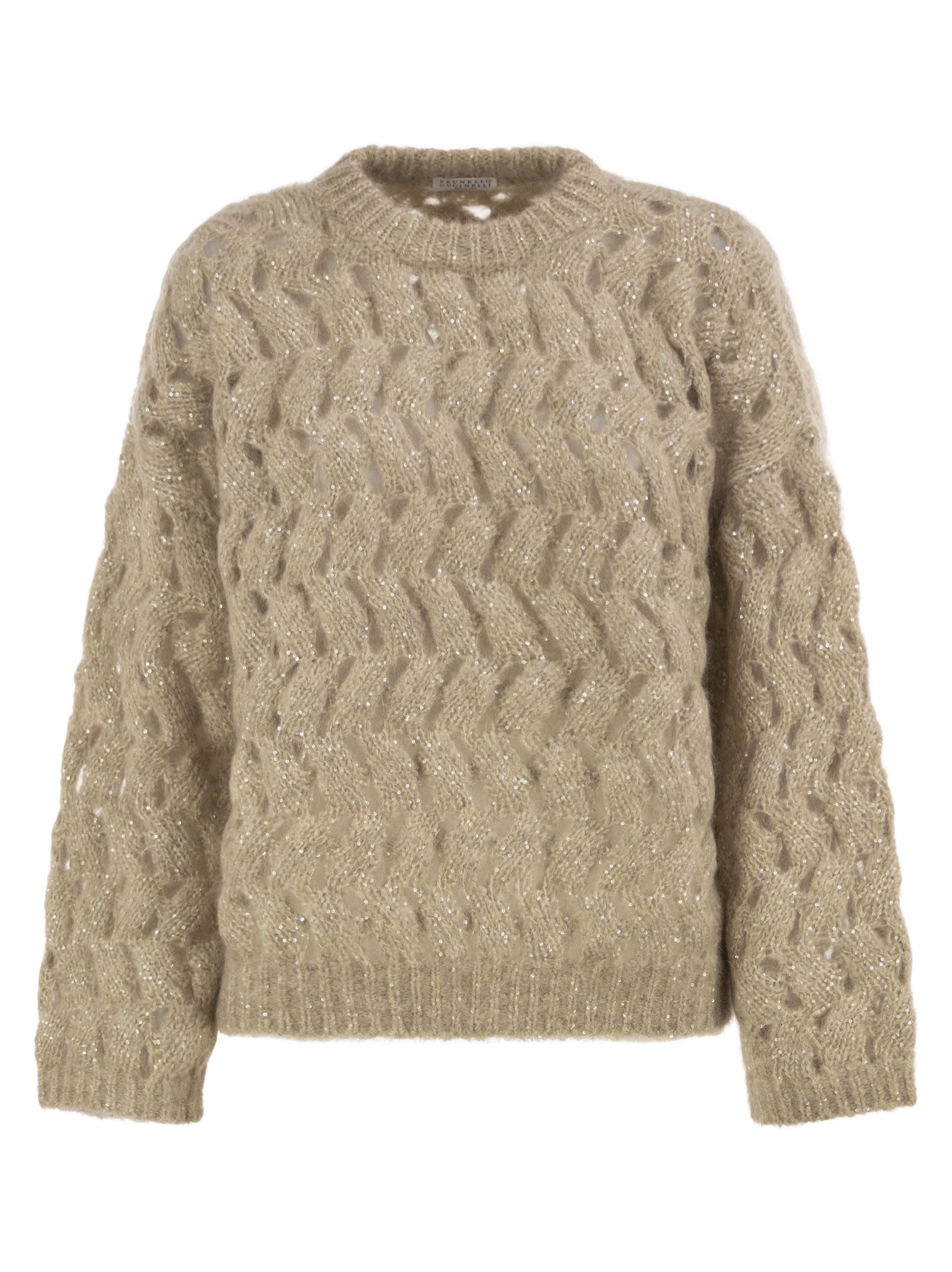 Brunello Cucinelli Women Openwork Mohair Sweater With Sequins BRUNELLO CUCINELLI
