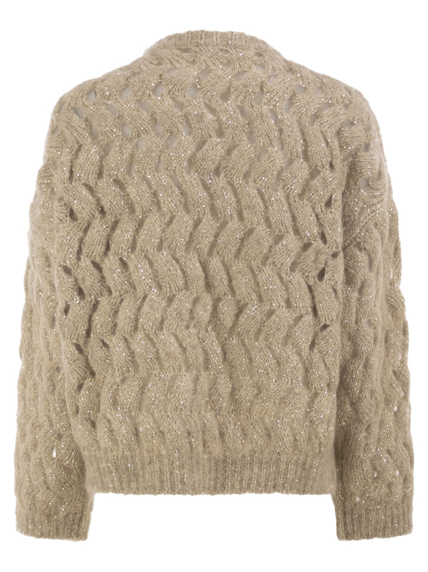 Brunello Cucinelli Women Openwork Mohair Sweater With Sequins BRUNELLO CUCINELLI