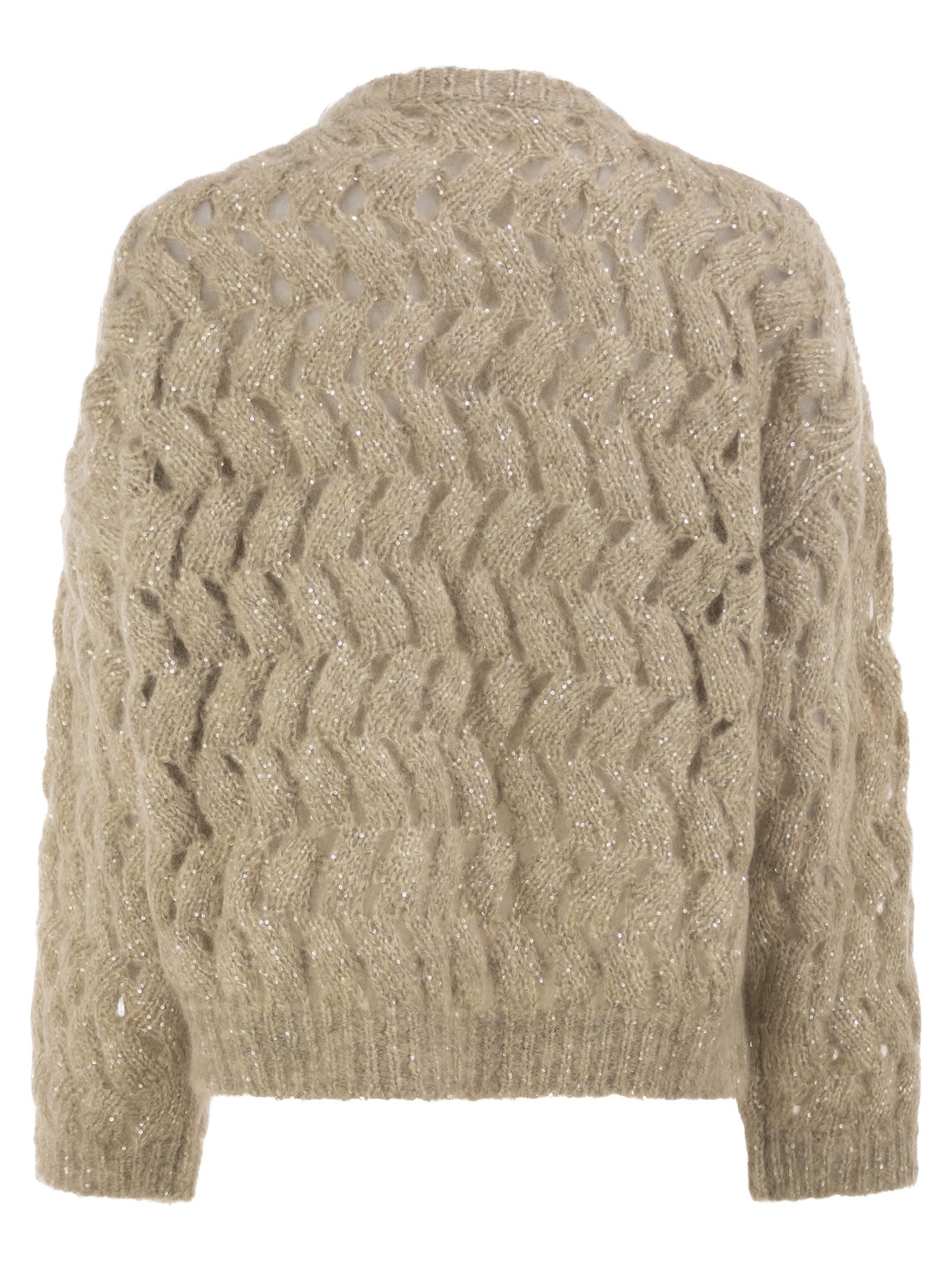 Brunello Cucinelli Women Openwork Mohair Sweater With Sequins BRUNELLO CUCINELLI