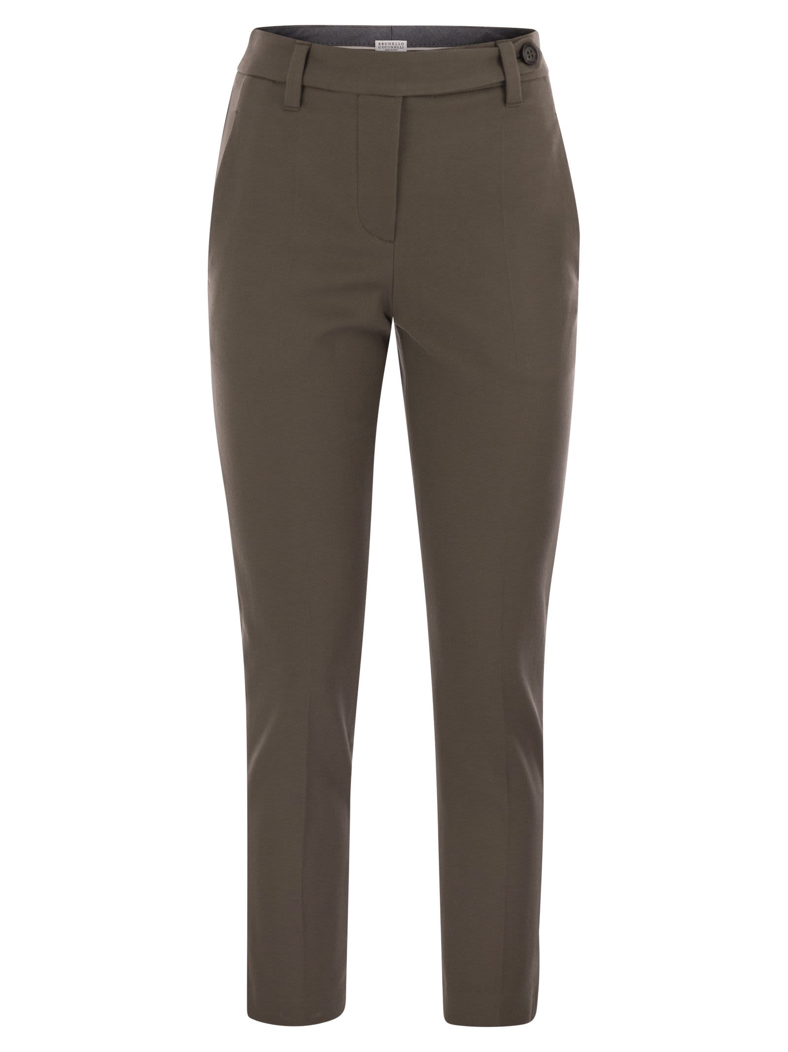 Brunello Cucinelli Women Cigarette Trousers In Stretch Cotton BRUNELLO CUCINELLI