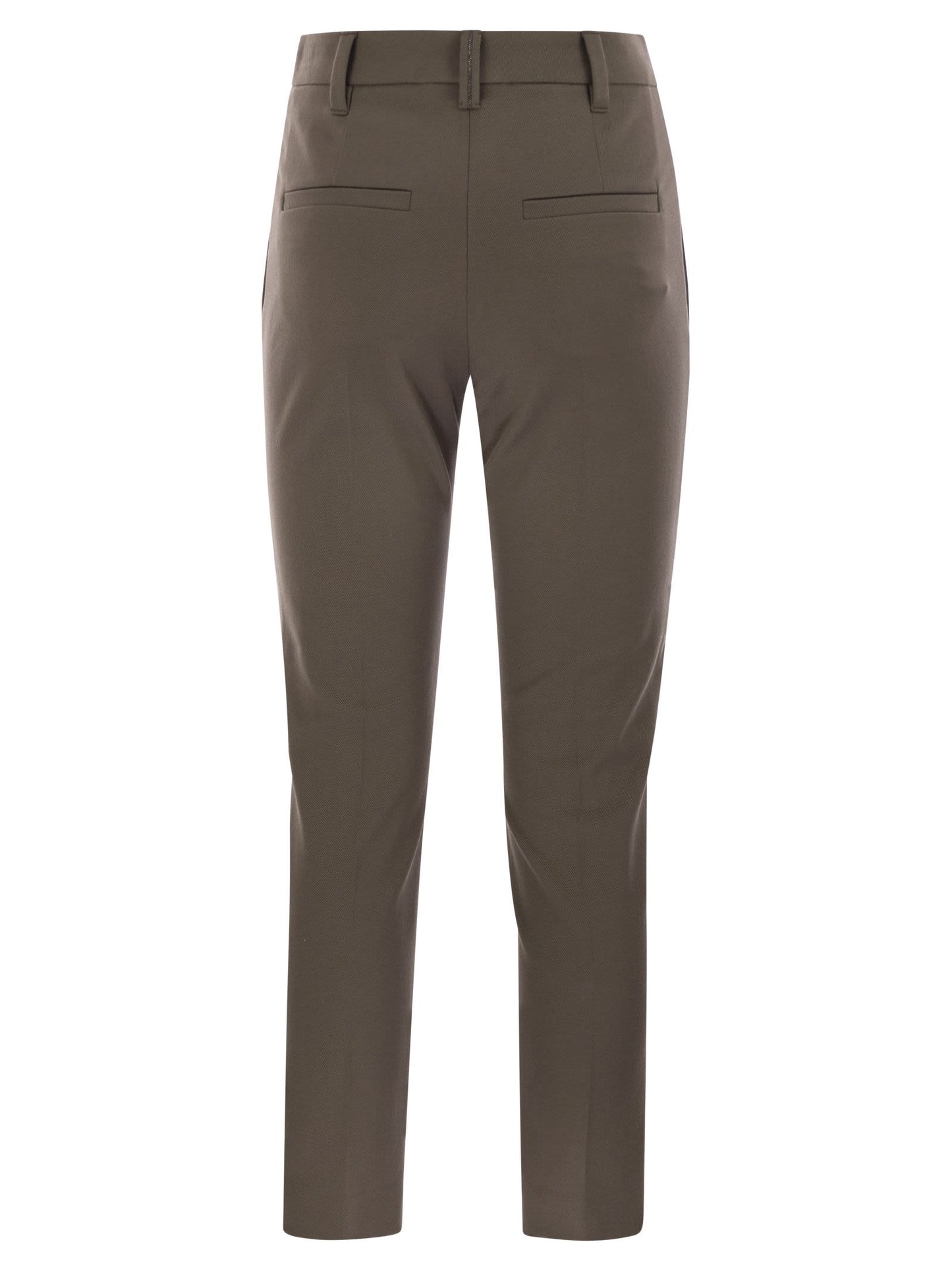 Brunello Cucinelli Women Cigarette Trousers In Stretch Cotton BRUNELLO CUCINELLI