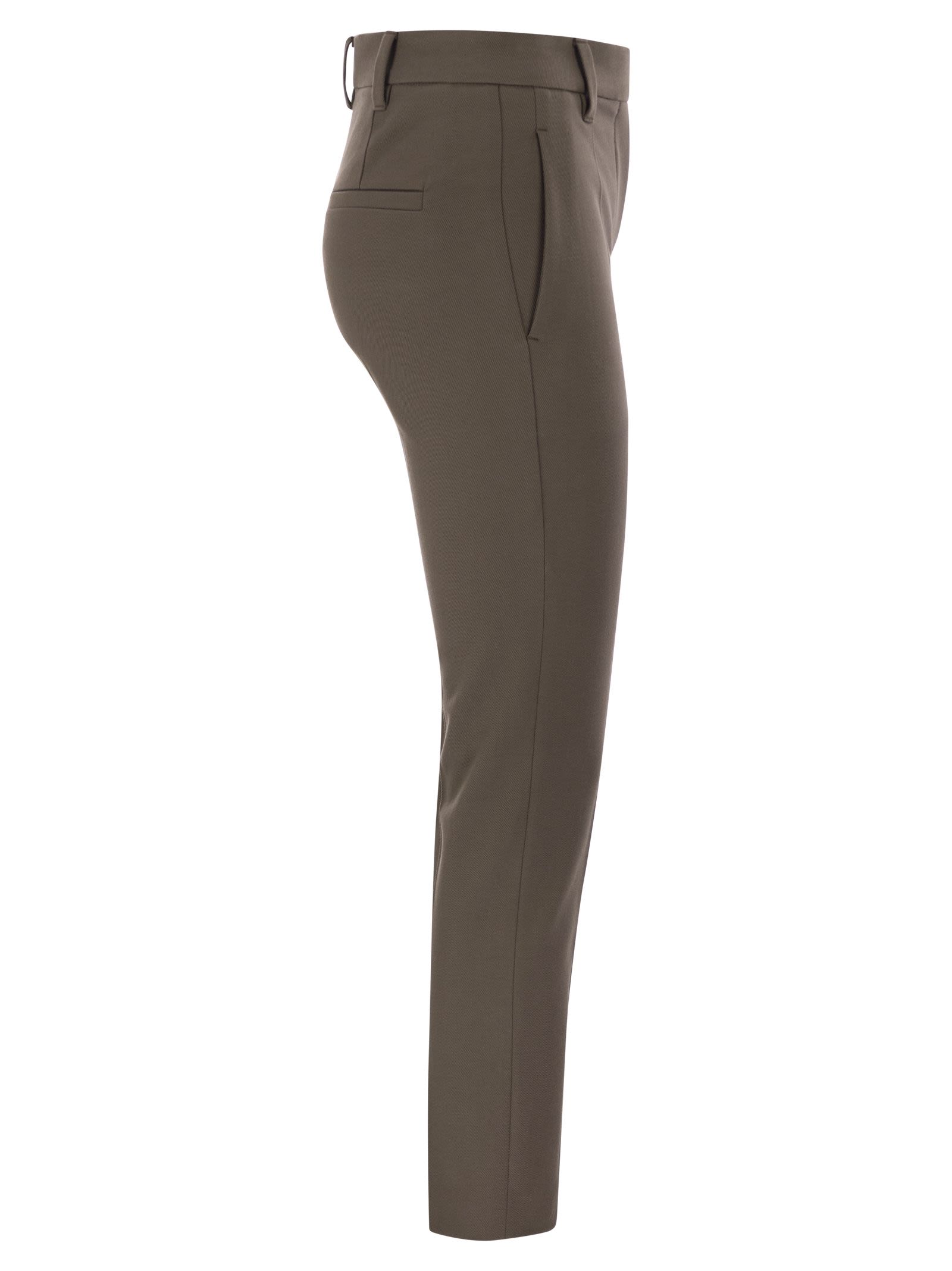 Brunello Cucinelli Women Cigarette Trousers In Stretch Cotton BRUNELLO CUCINELLI