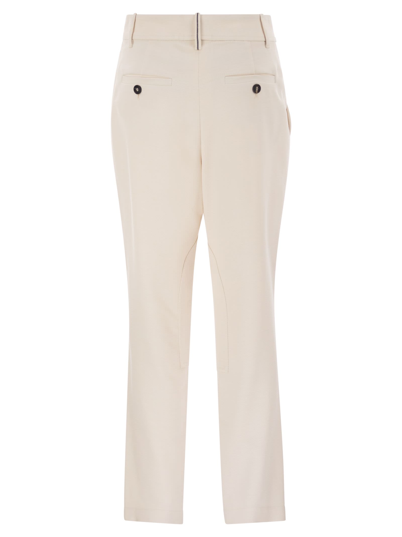 Brunello Cucinelli Women Stretch Viscose-Wool Twill Equestrian Trousers With Jewellery BRUNELLO CUCINELLI